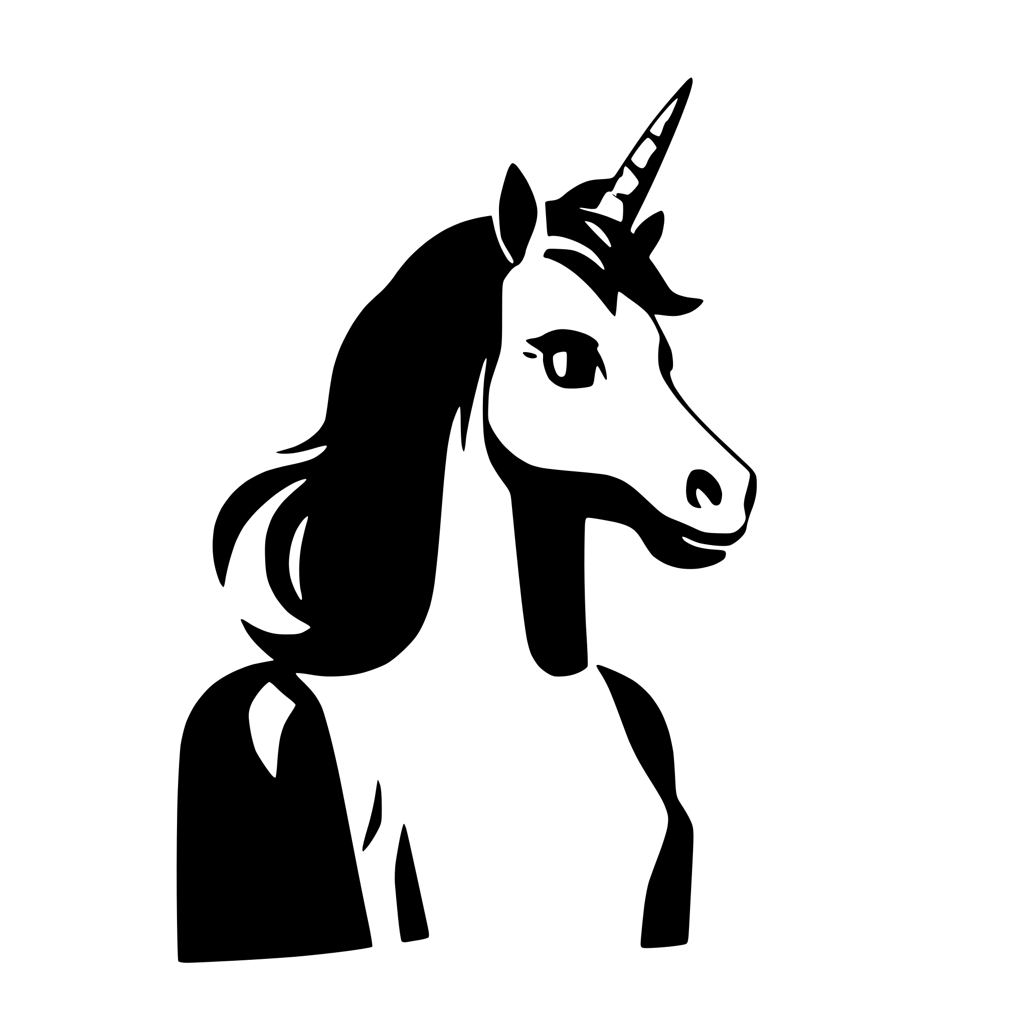 AI-generated SVG of 'unicorn silhouette'