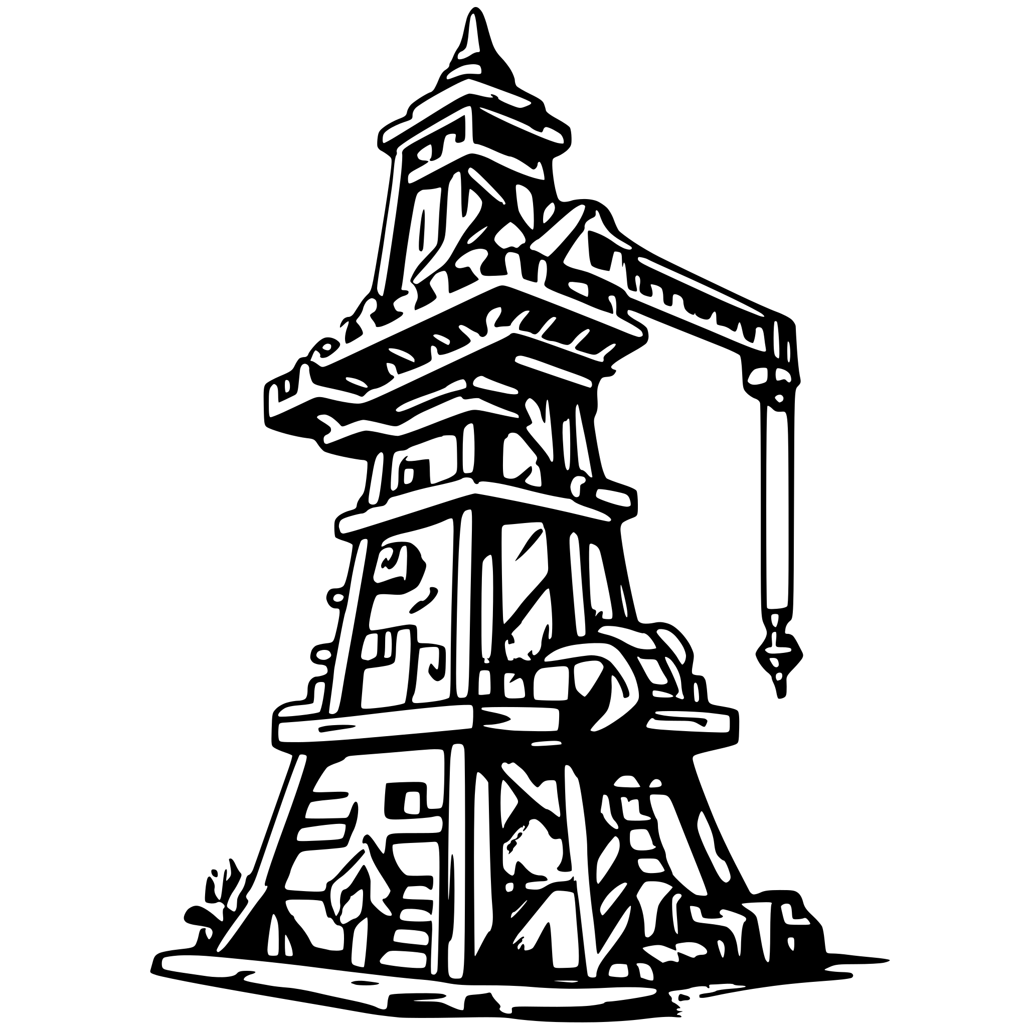 AI-generated SVG of a oil derrick pump isometric