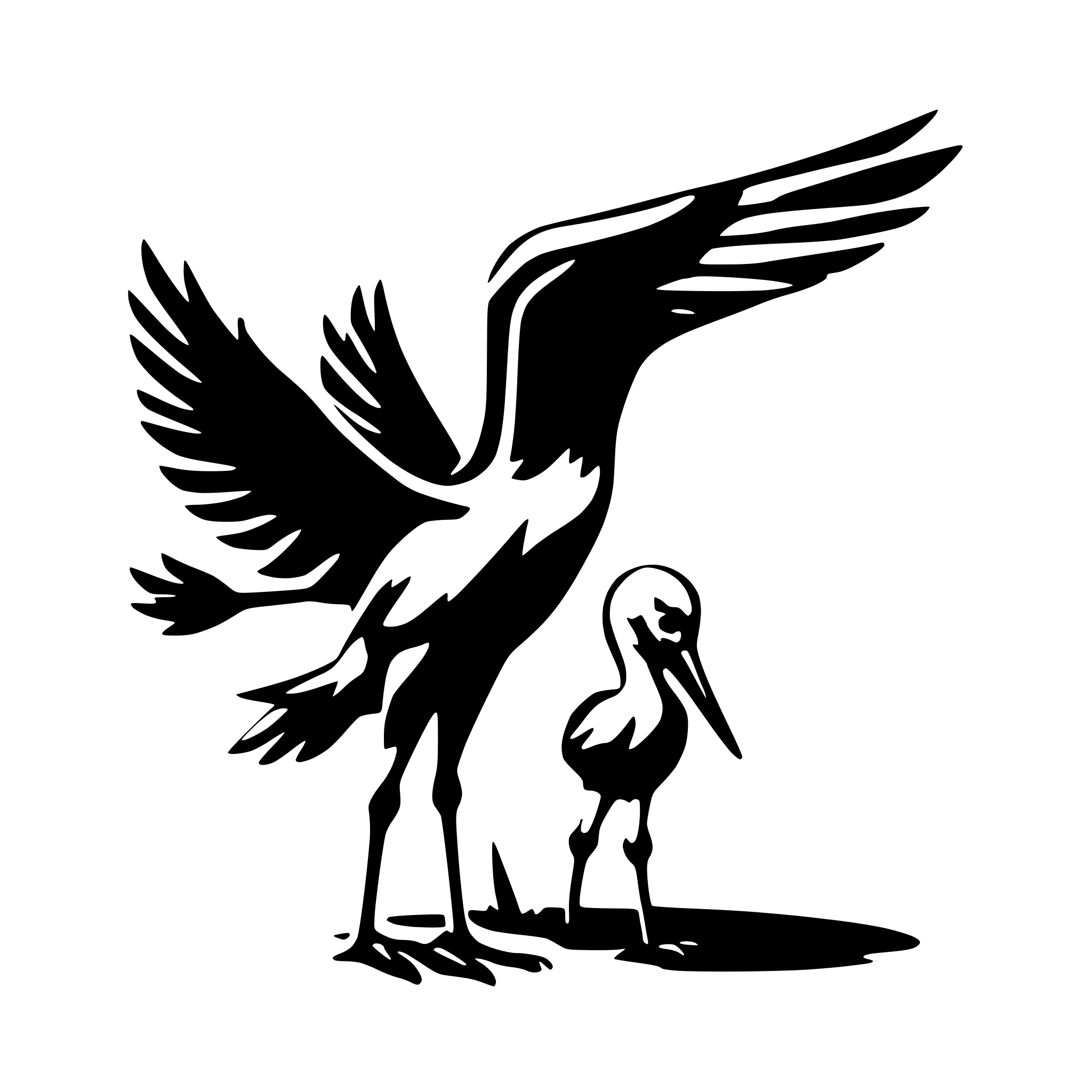 AI-generated SVG of 'stork bring a baby'
