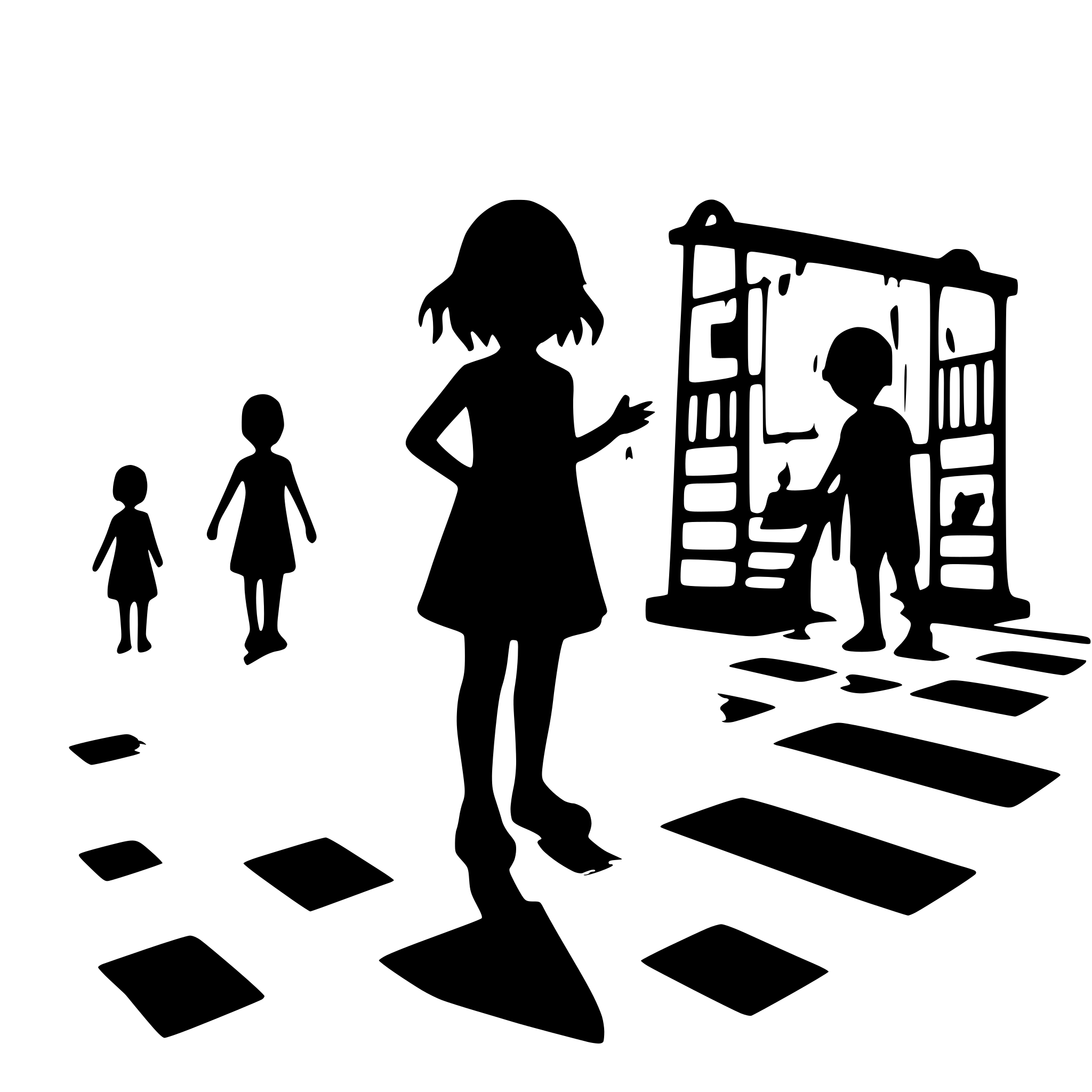AI-generated SVG of a many children with smiling face paying on the playground