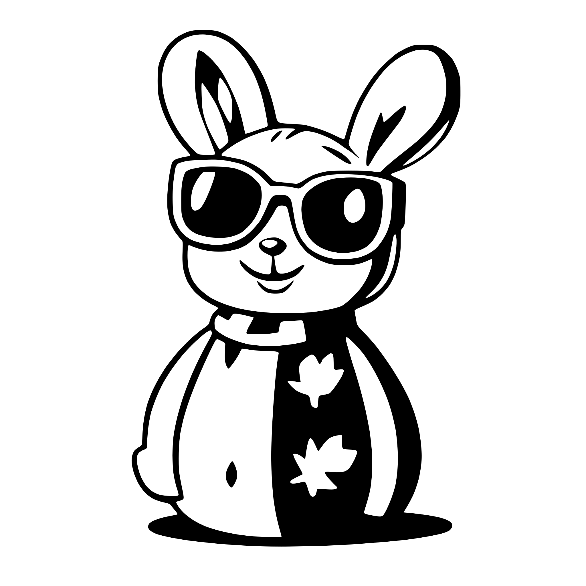 AI-generated SVG of a waiting bunny with sunglasses