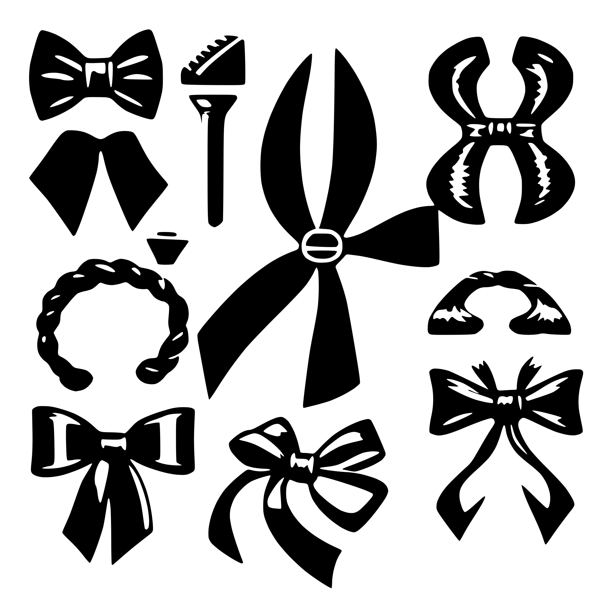 AI-generated SVG of 'Hair Bow Cutting Patterns'