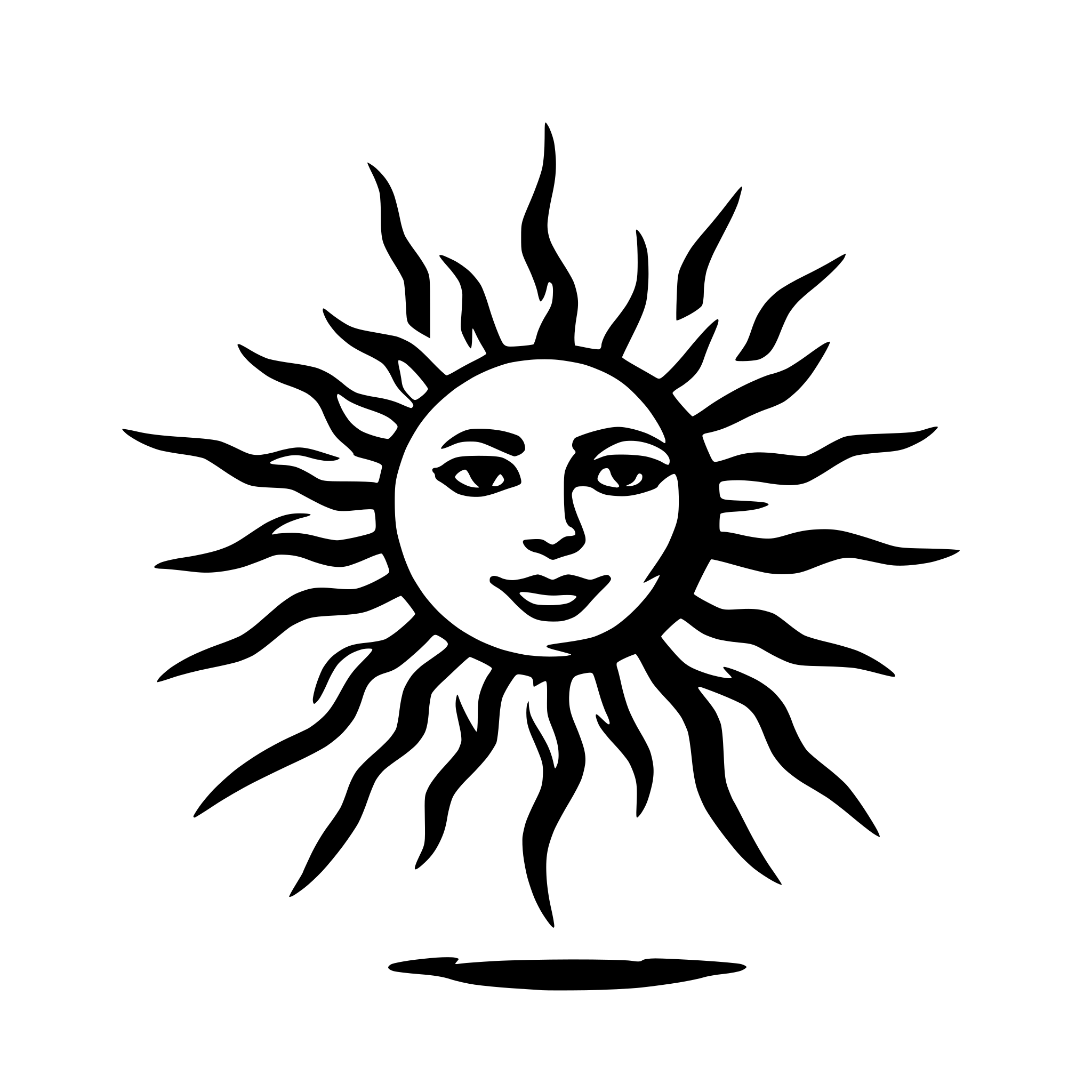 AI-generated SVG of 'Sun, burning, simple'