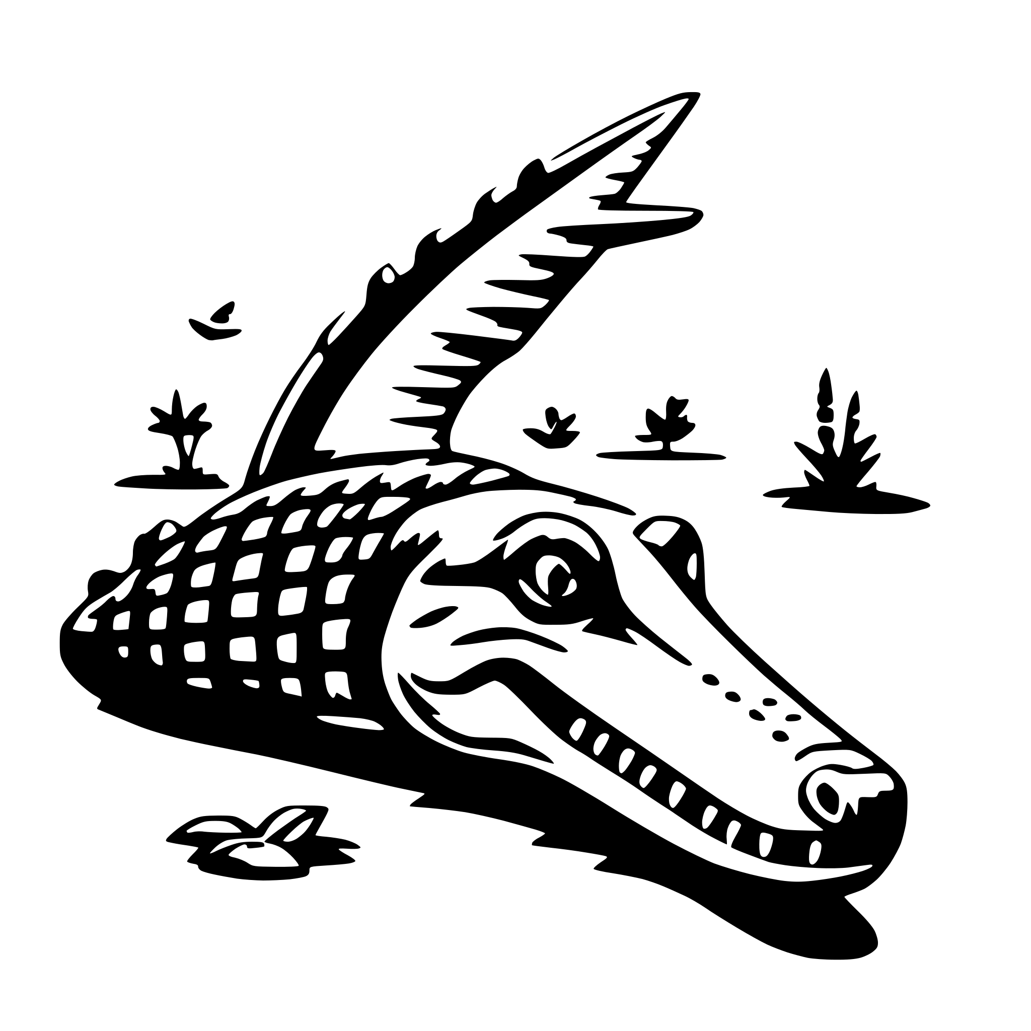 AI-generated SVG of a crocodile and bird