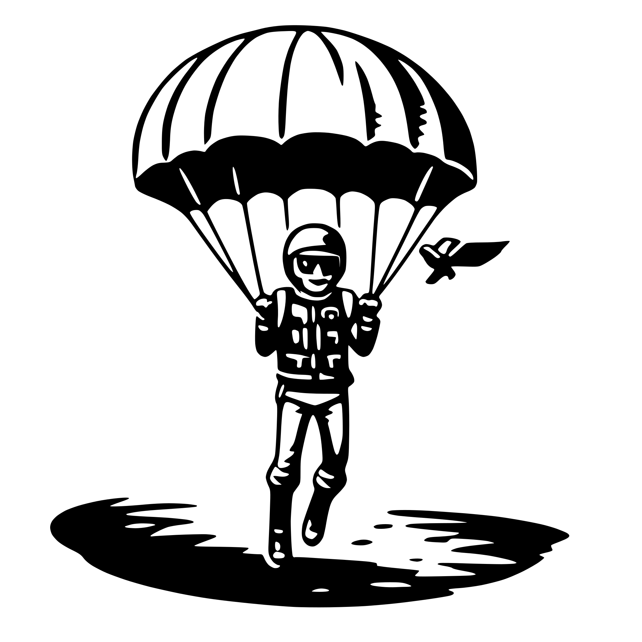 AI-generated SVG of 'parachute and skydiver'