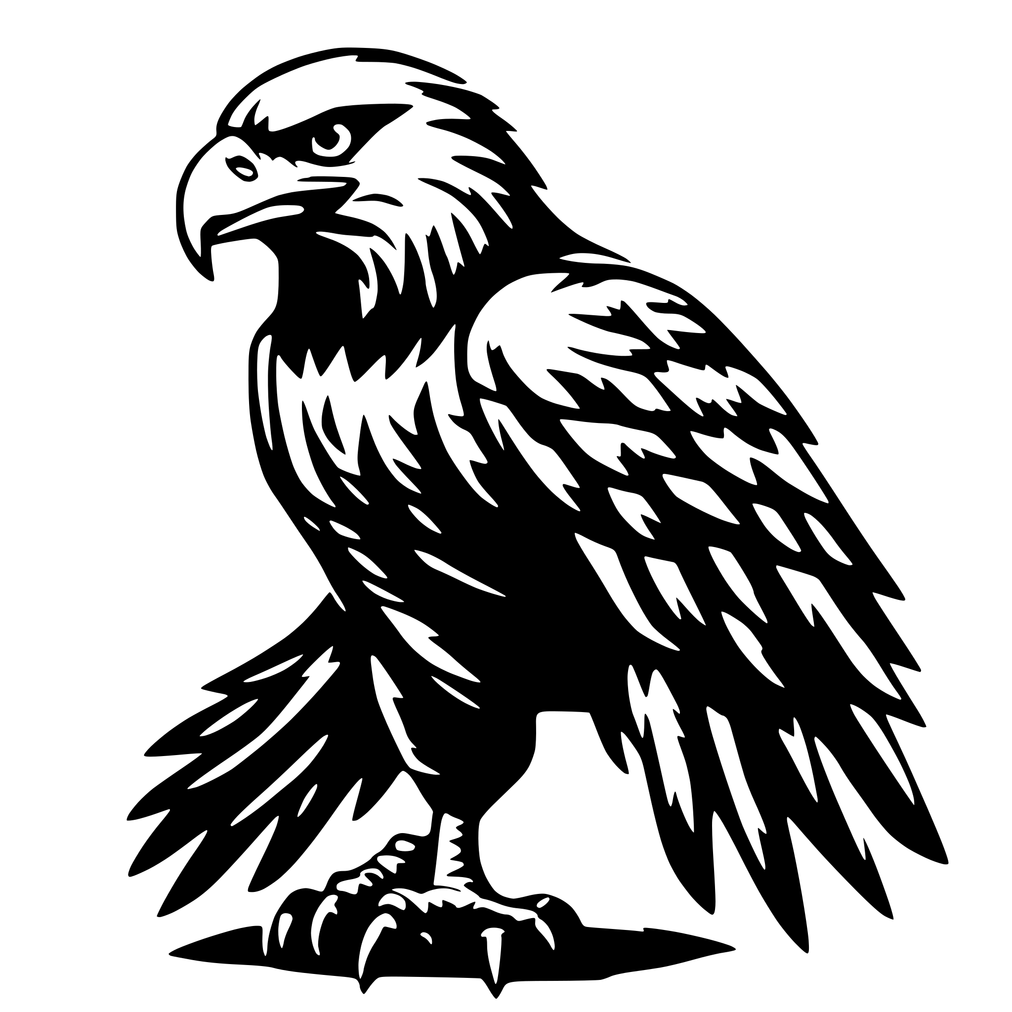 AI-generated SVG of a generate a angry full size eagle
