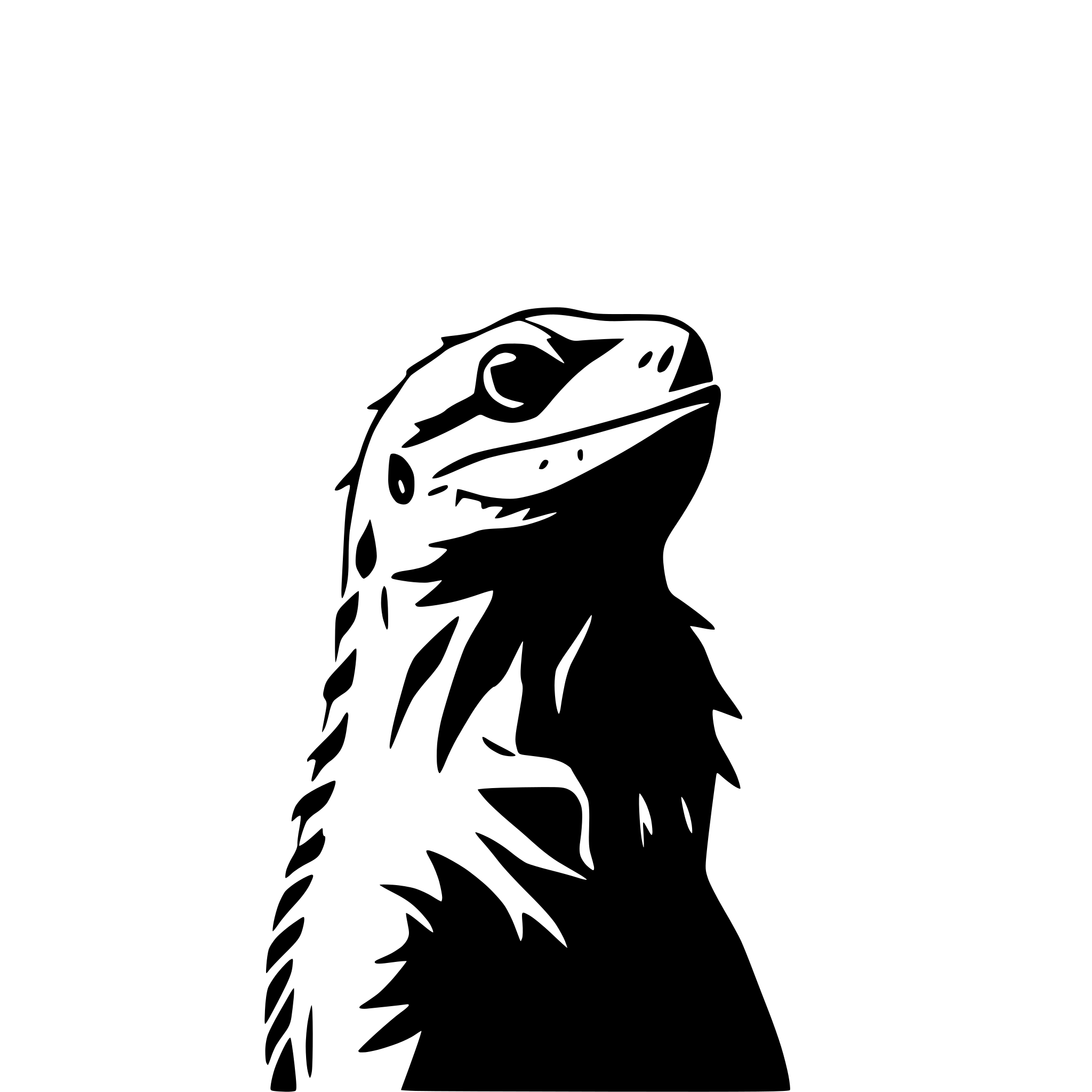 AI-generated SVG of a Bearded dragon, head,