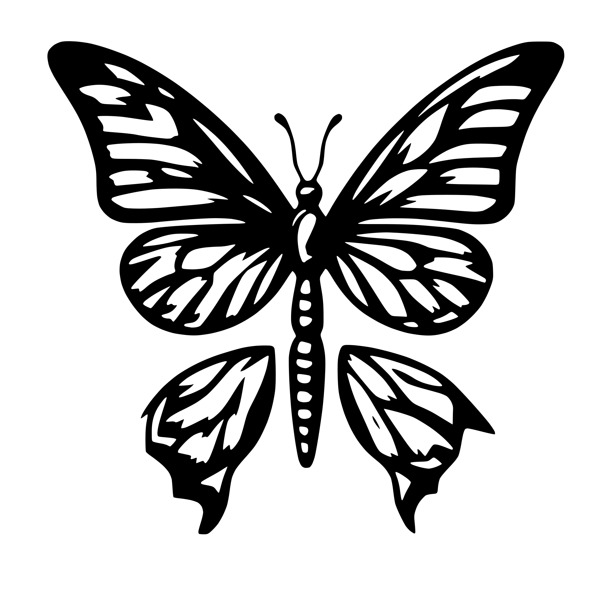 AI-generated SVG of a brain butterflies