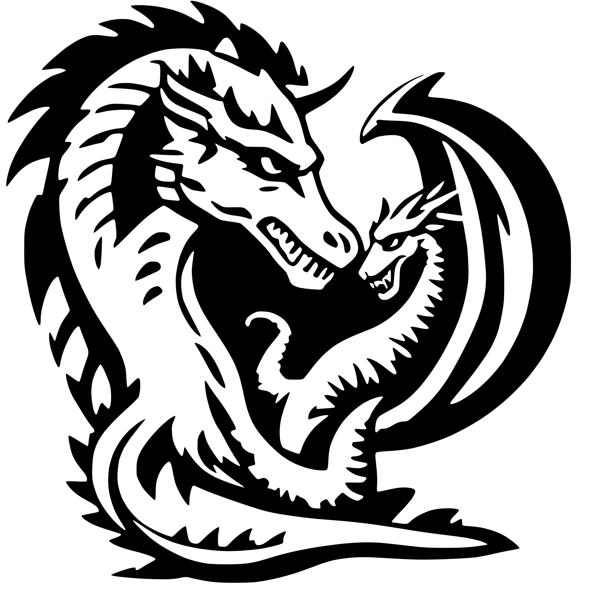 AI-generated SVG of a fenix and dragon