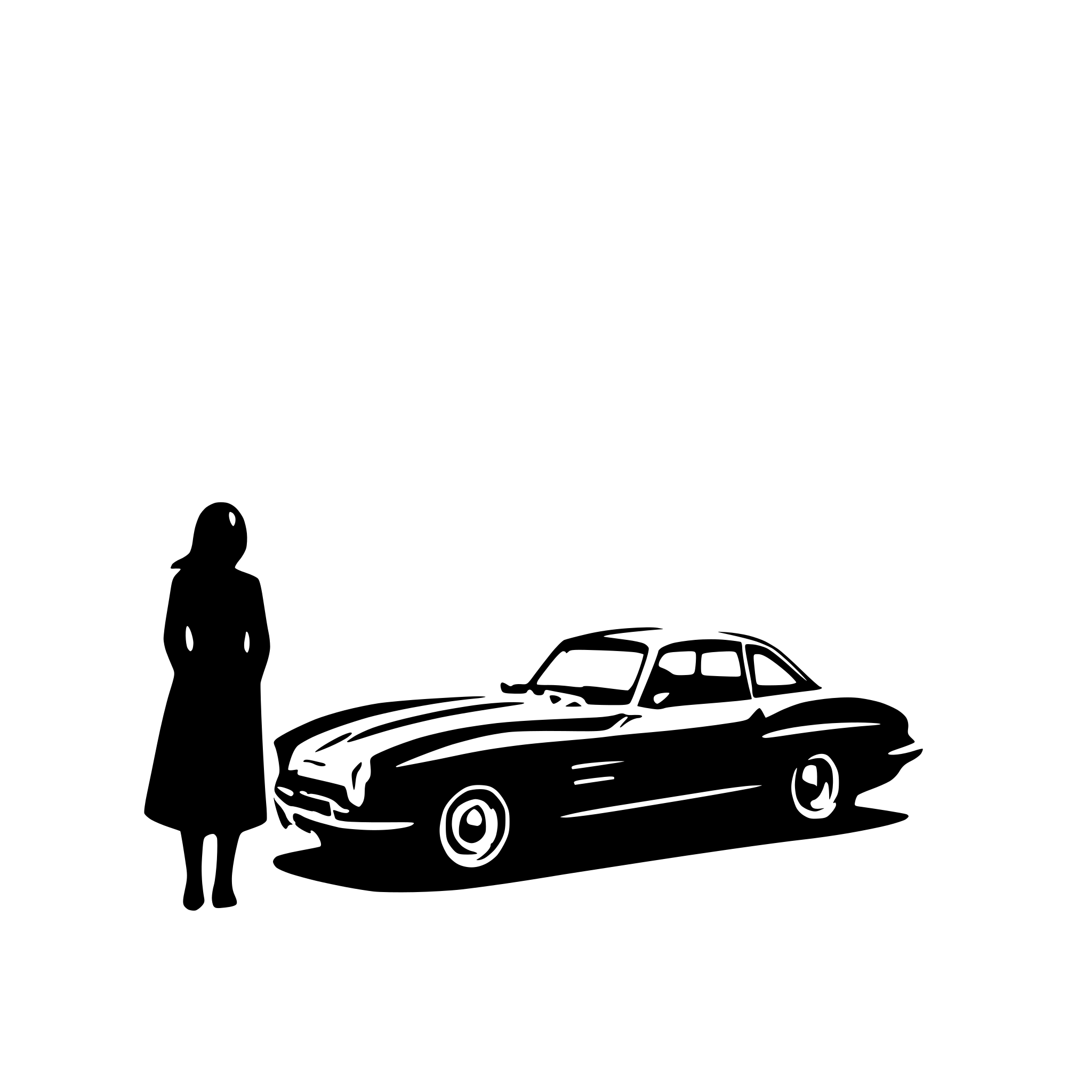 AI-generated SVG of a 300 sl rear