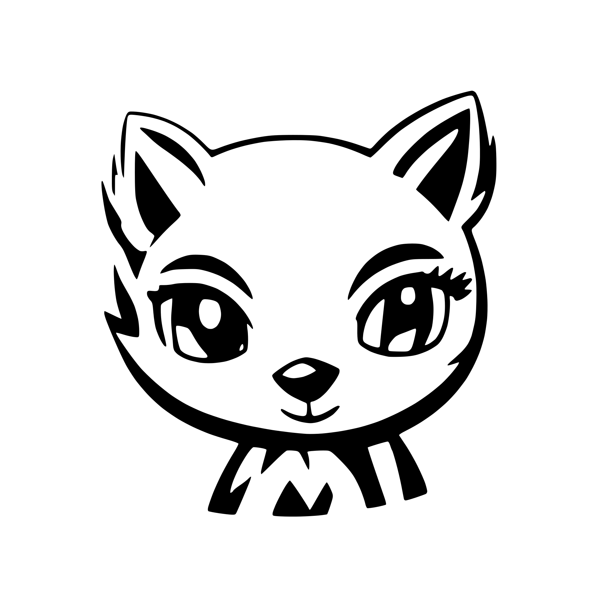 AI-generated SVG of 'snowflake with round fox face'