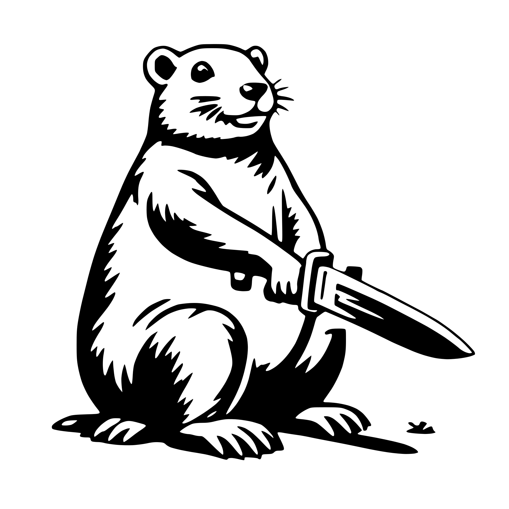 AI-generated SVG of 'beaver with chainsaw'