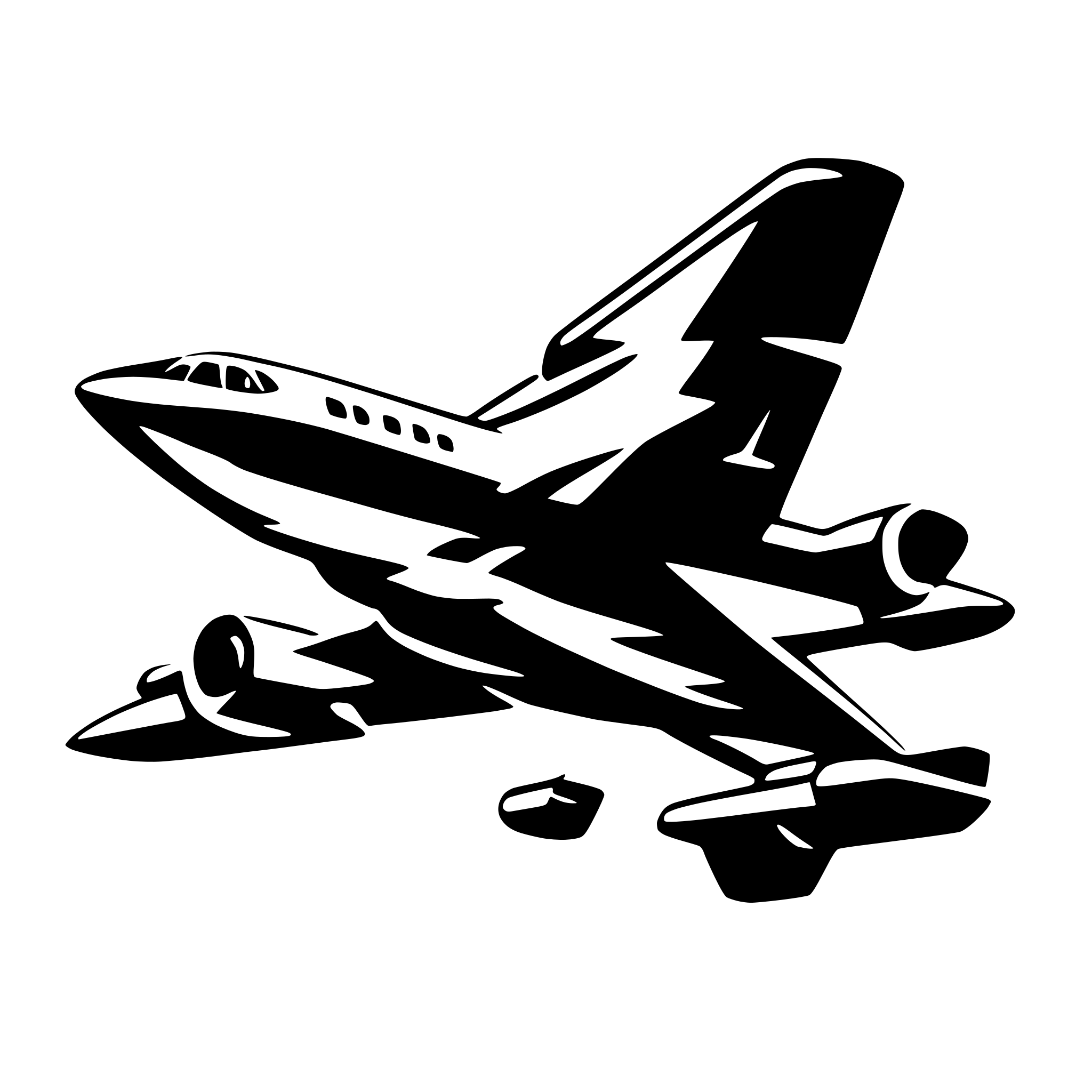 AI-generated SVG of a jet flying