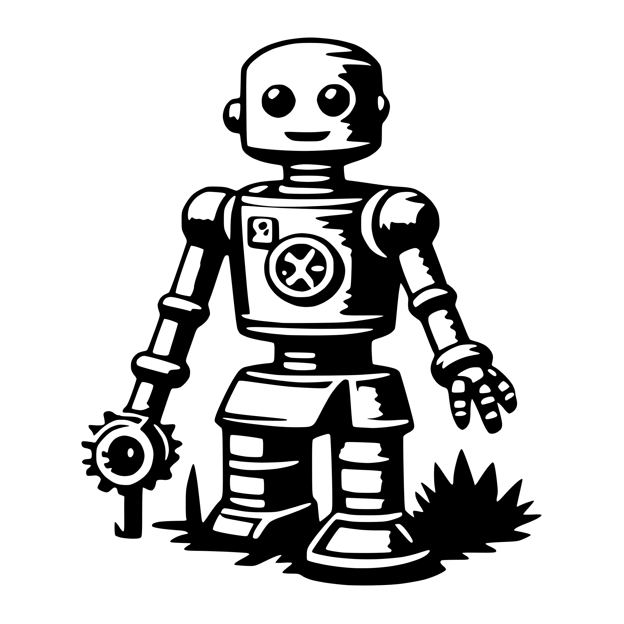 AI-generated SVG of a robot with gears