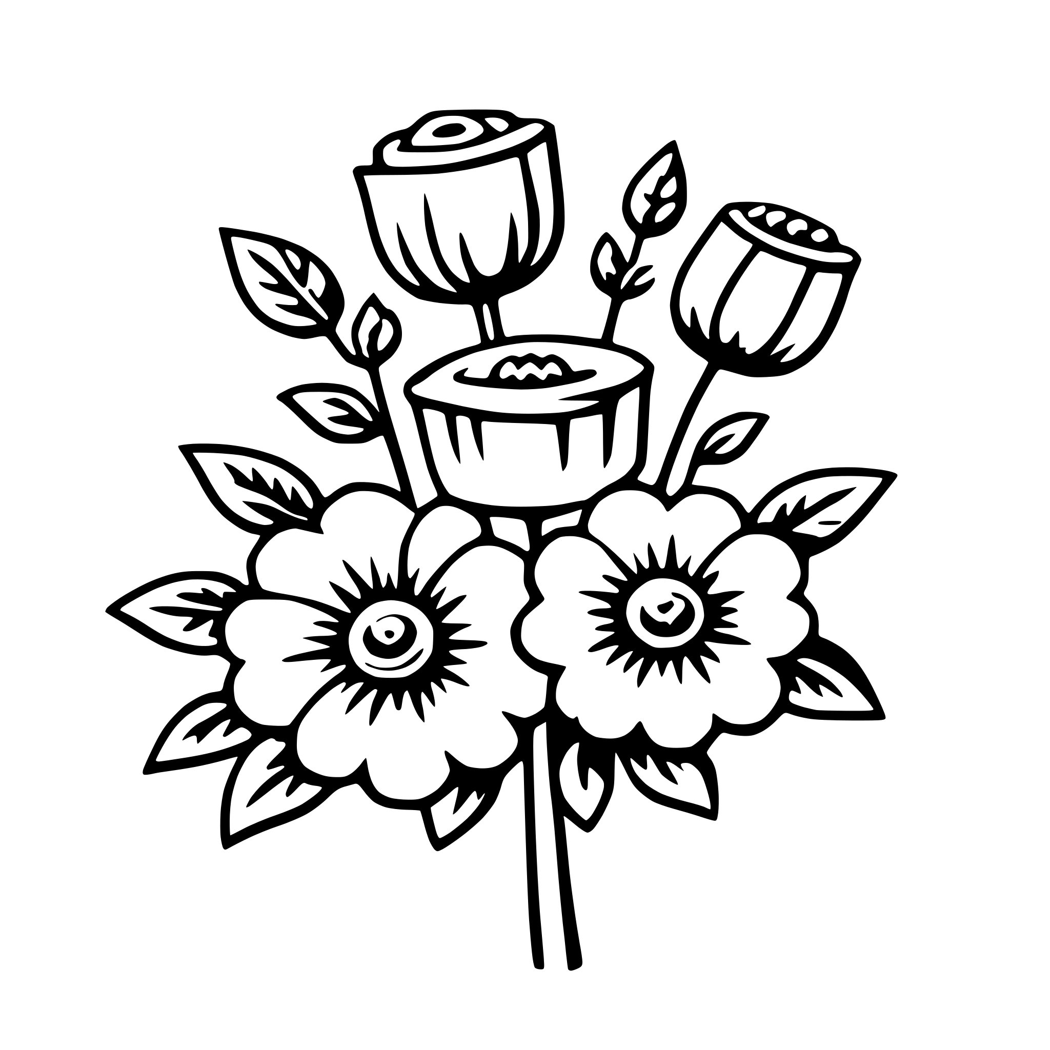 AI-generated SVG of a flower bouquet