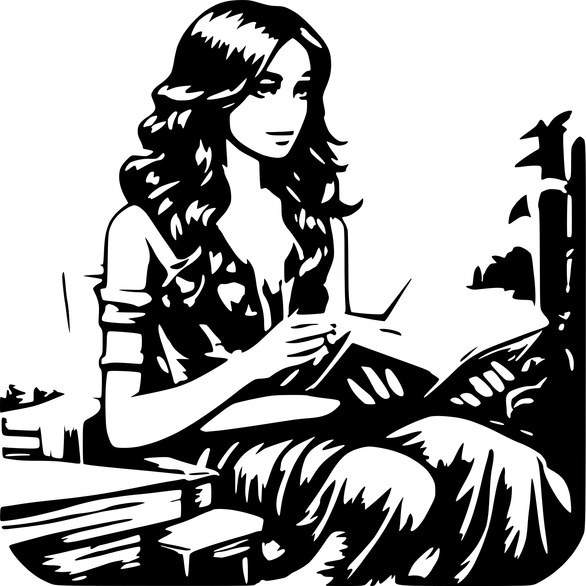 AI-generated SVG of 'Girl reading a book'
