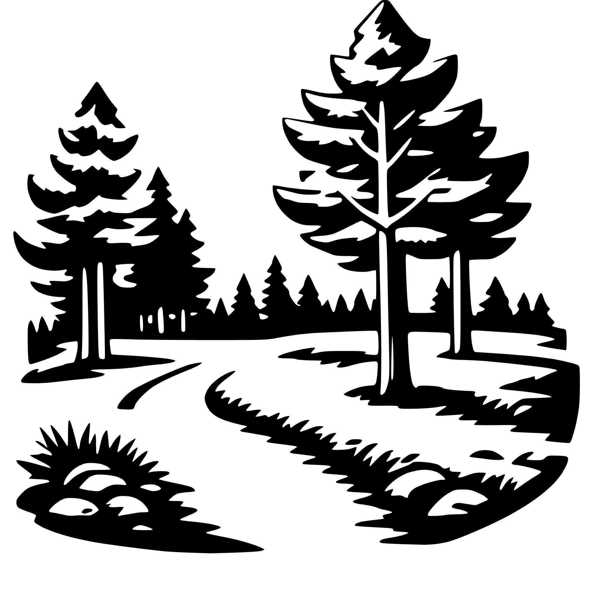AI-generated SVG of a forest retreat