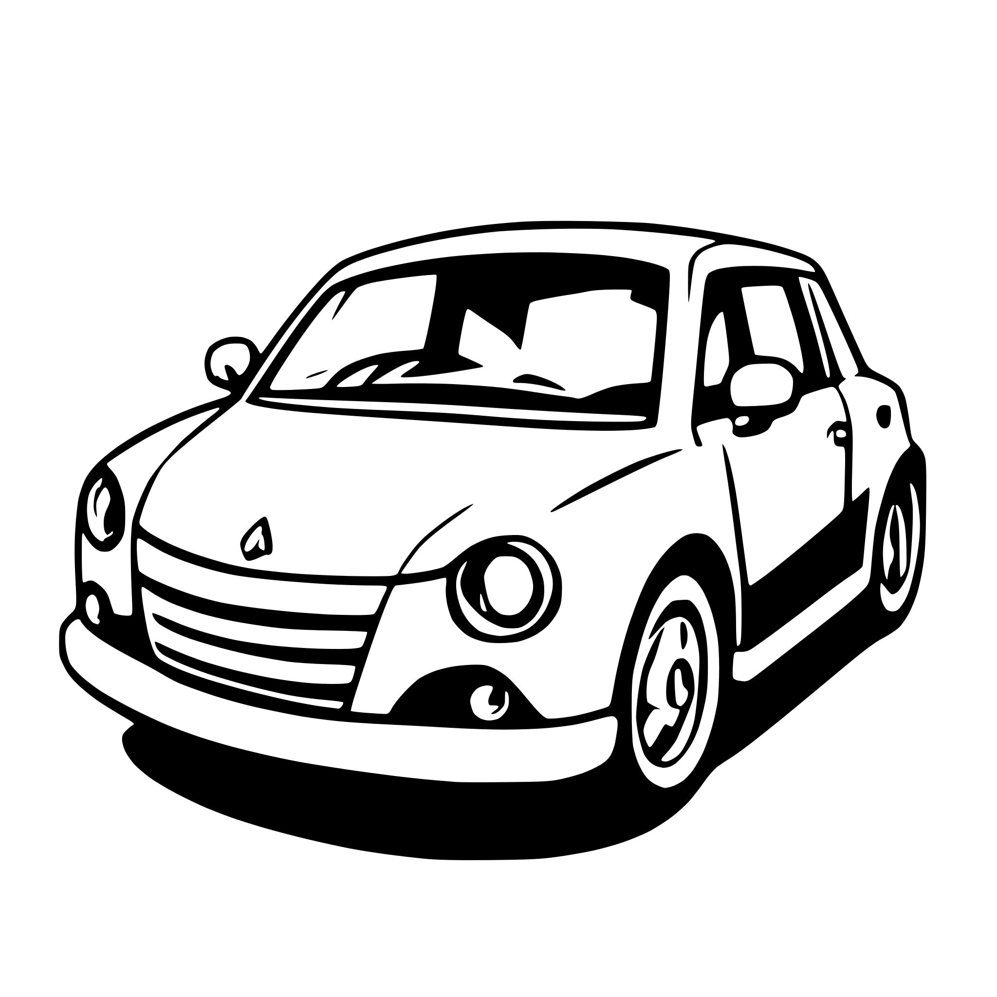 AI-generated SVG of a 2D front of car