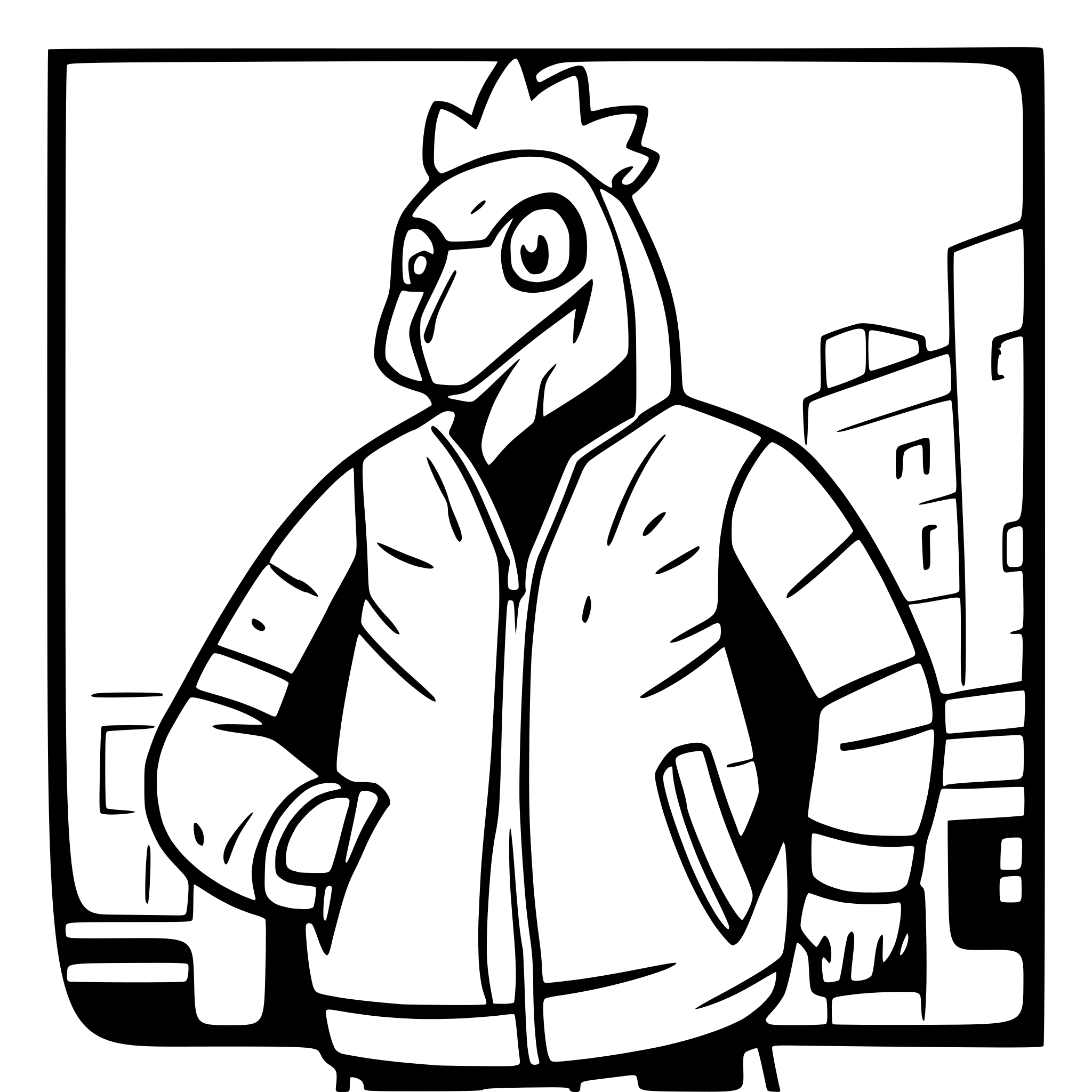 AI-generated SVG of a create a realistic thanksgiving coloring book image of a turkey wearing a hoodie and sweatpants in an urban style with his arms folded