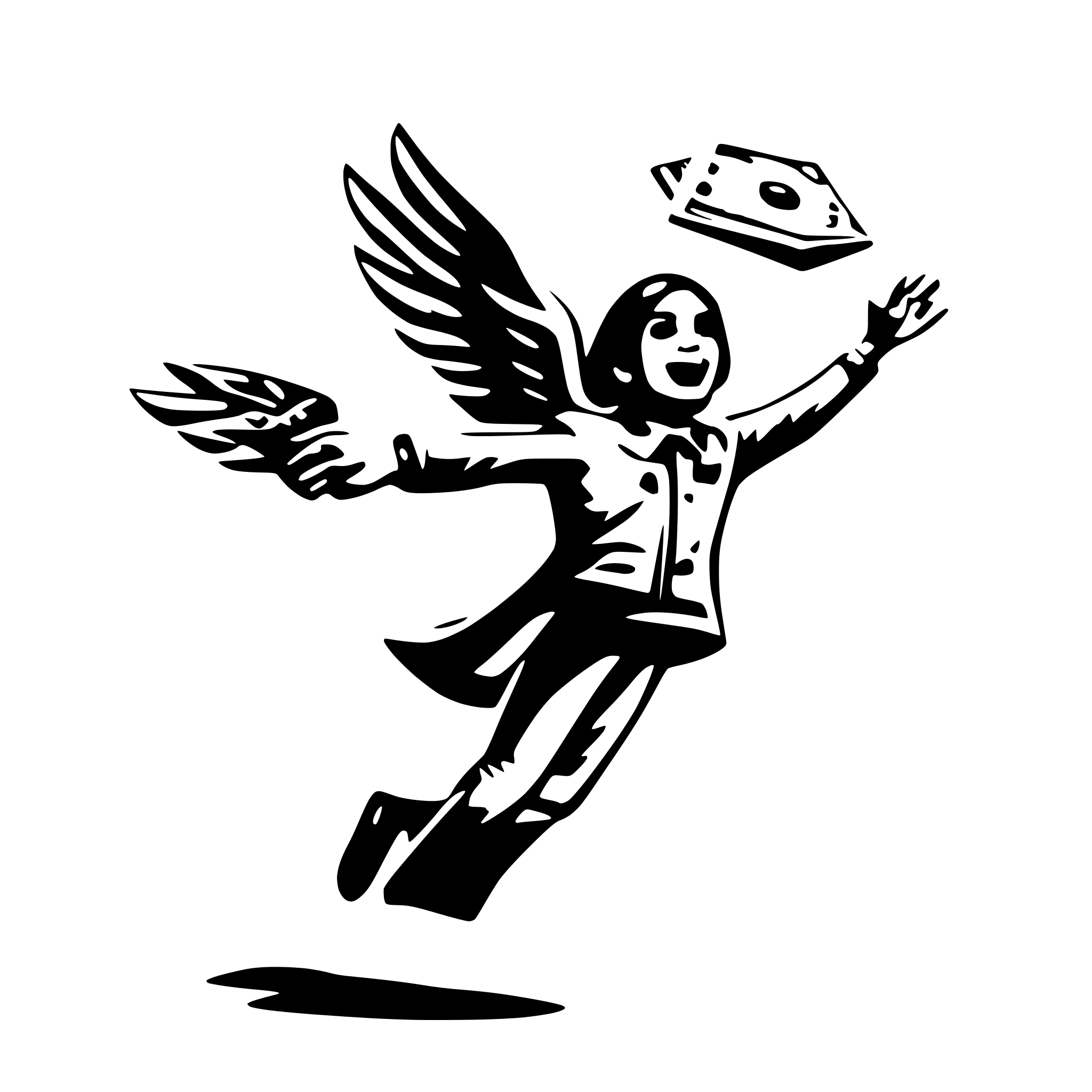 AI-generated SVG of 'catching money flying out'
