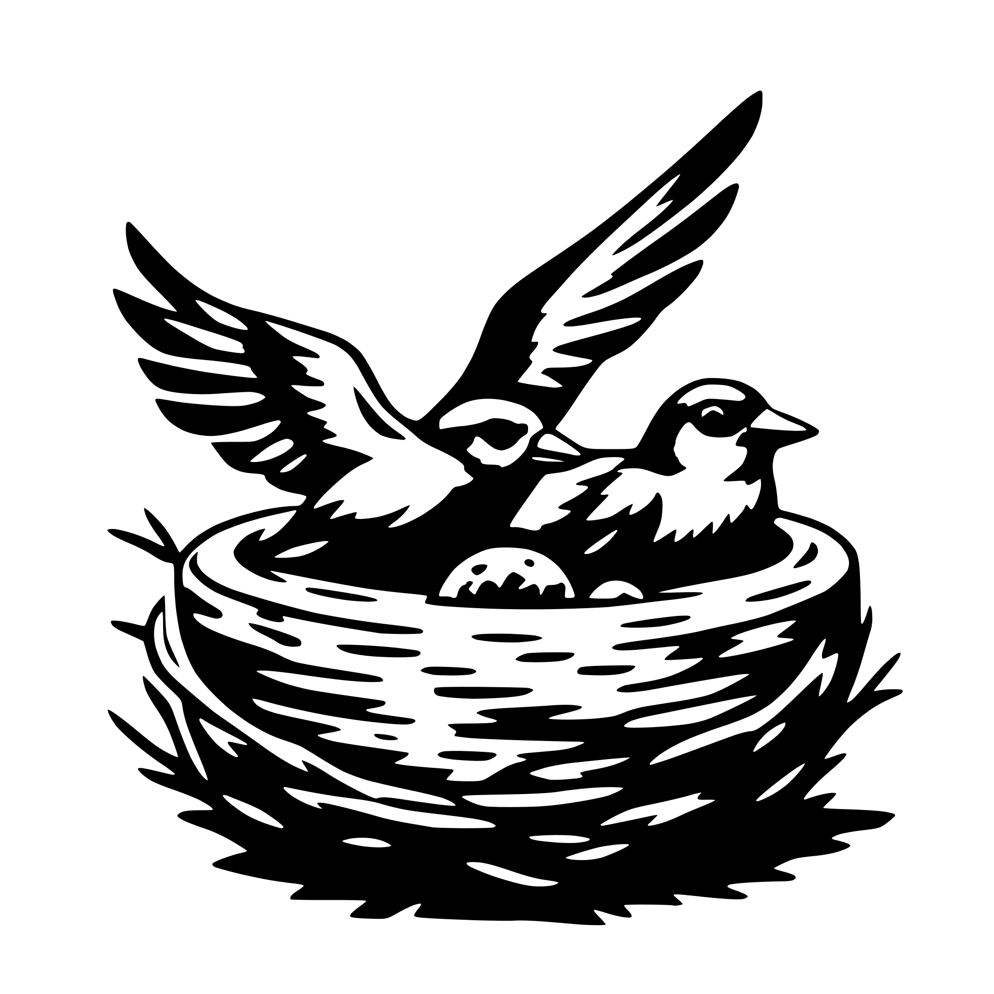 AI-generated SVG of a birds in nest