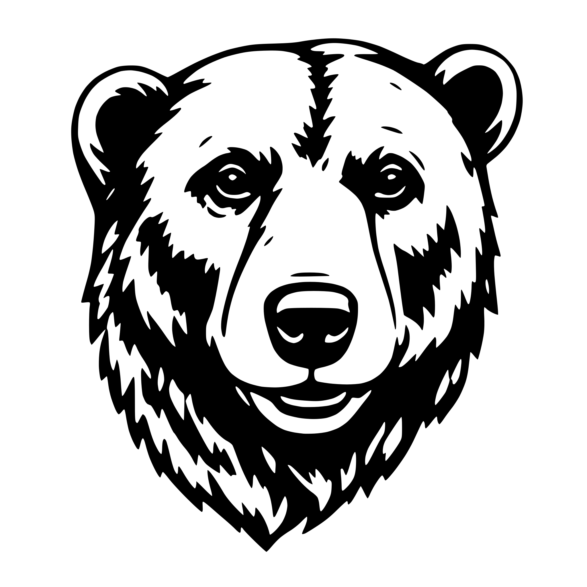 AI-generated SVG of a Grizzly bear head