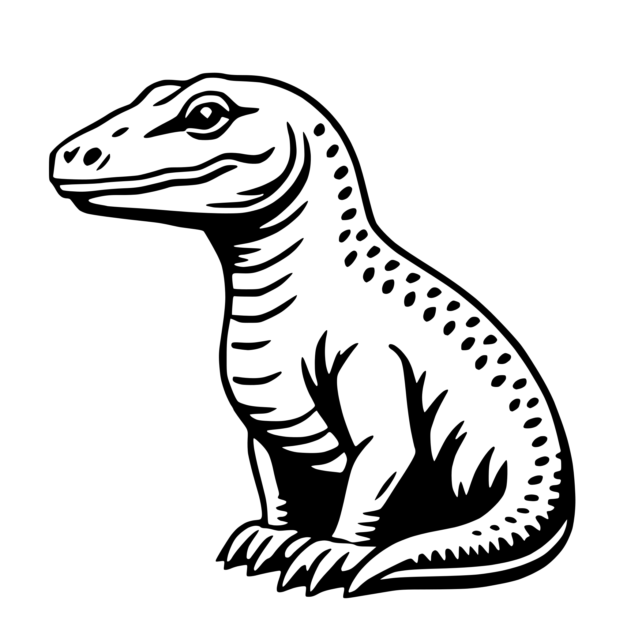 AI-generated SVG of 'komodo dragon'