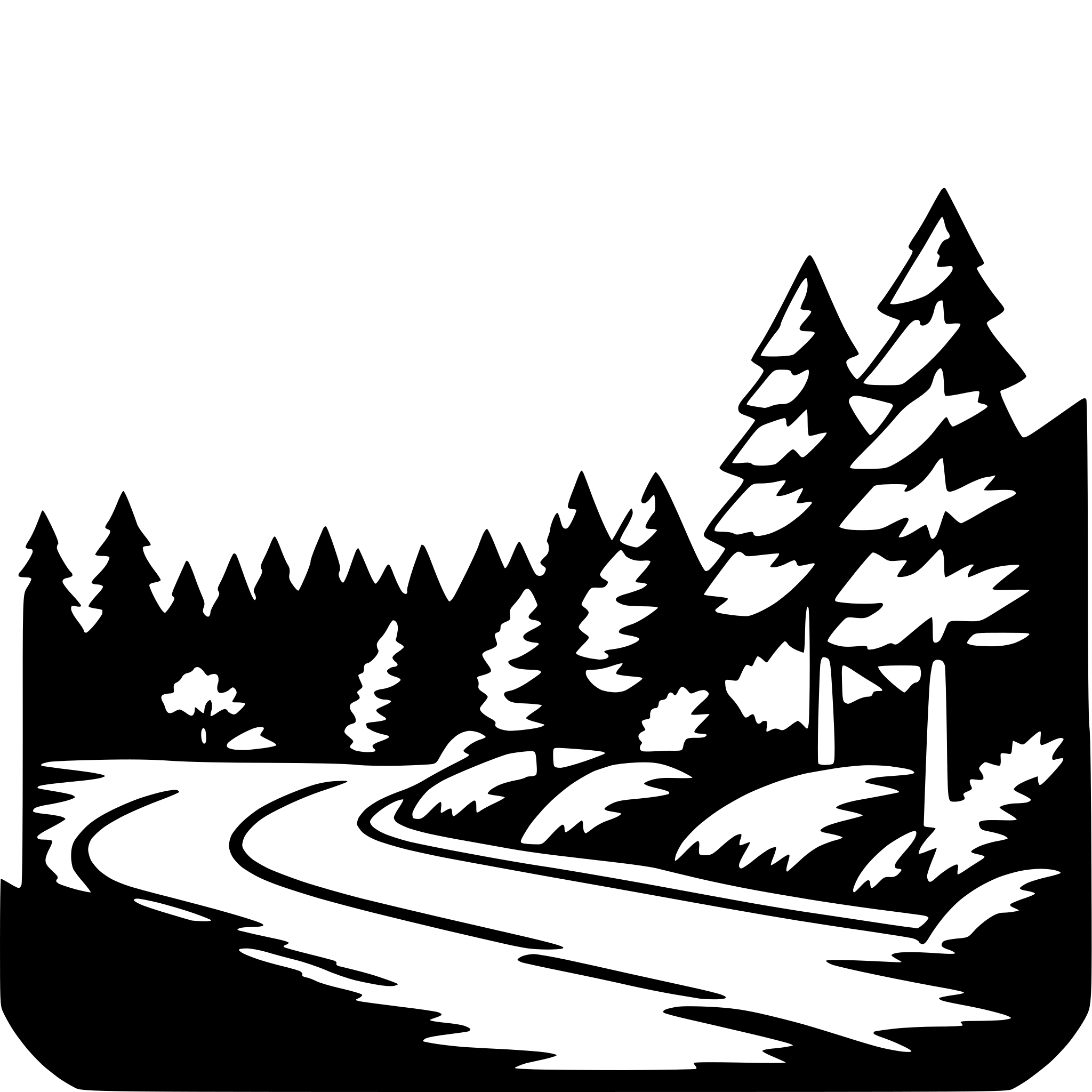 AI-generated SVG of a mountains and trees