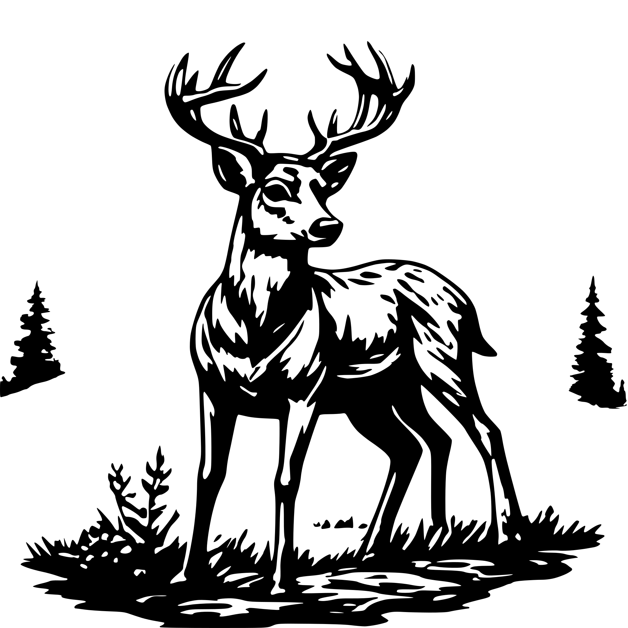 AI-generated SVG of a hunting deer