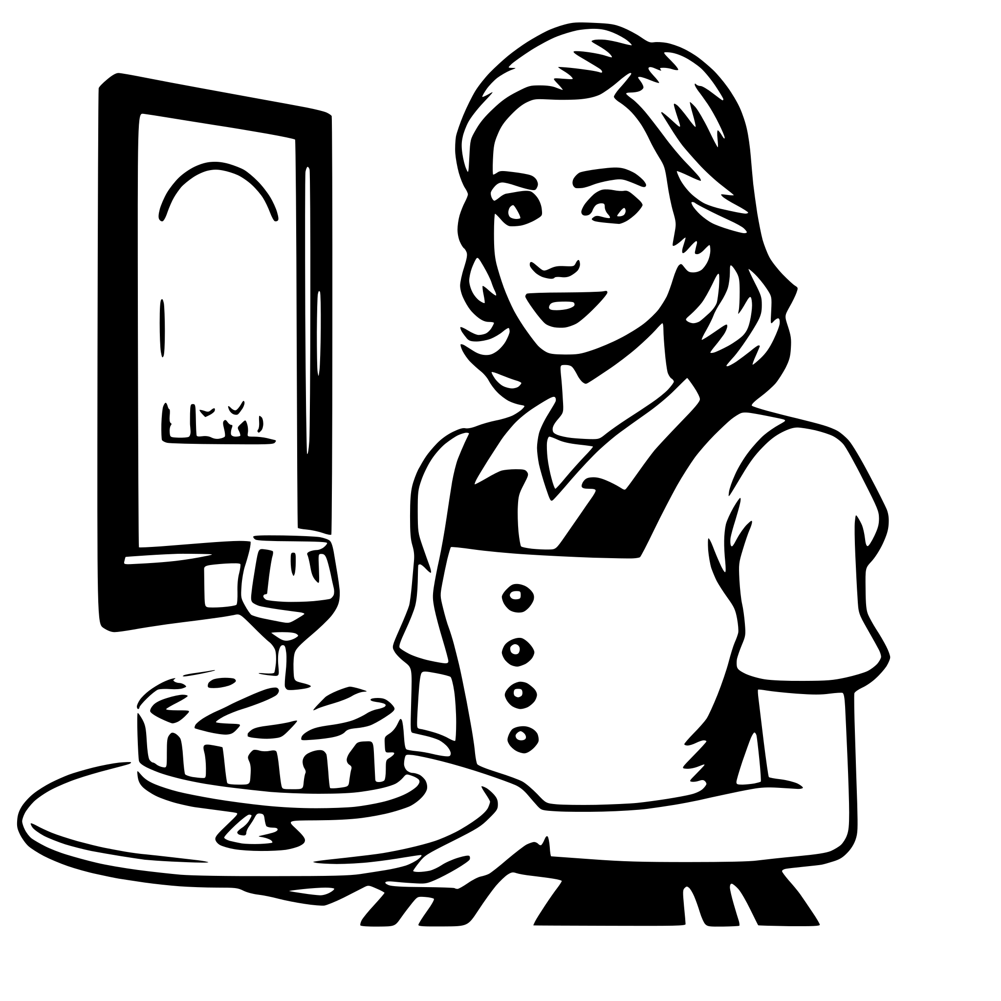 AI-generated SVG of a waitress