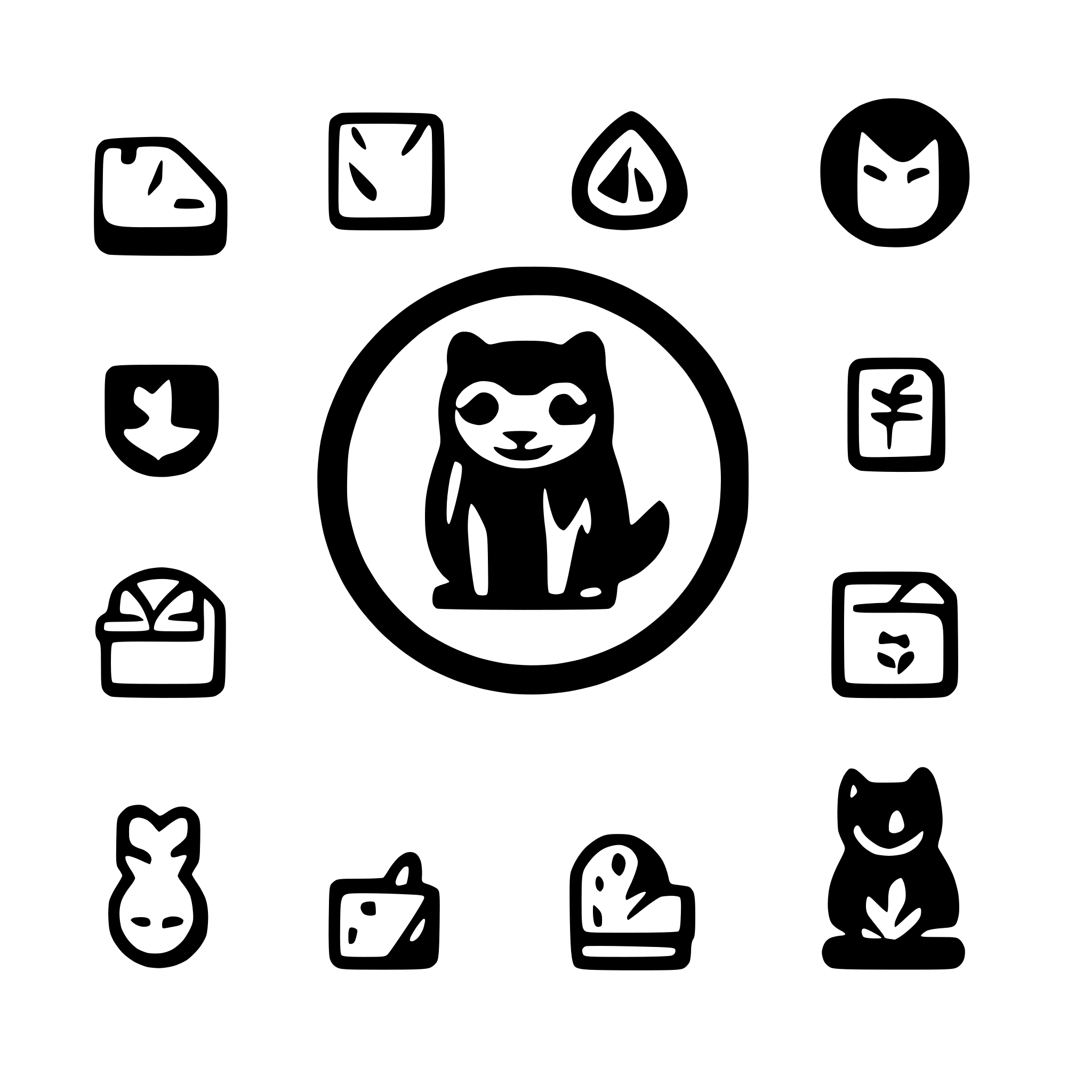 AI-generated SVG of a I need simplistic svg icons. Each should be in a different color. The symbol on the icon should be an animal which the icon represents. I need icons for the following "DOG", "CAT", "PIGEON", "IGUANA", "HAMSTER", "RABBIT", "PARROT", "TURTLE", "FERRET", "SNAKE", "OTHER"