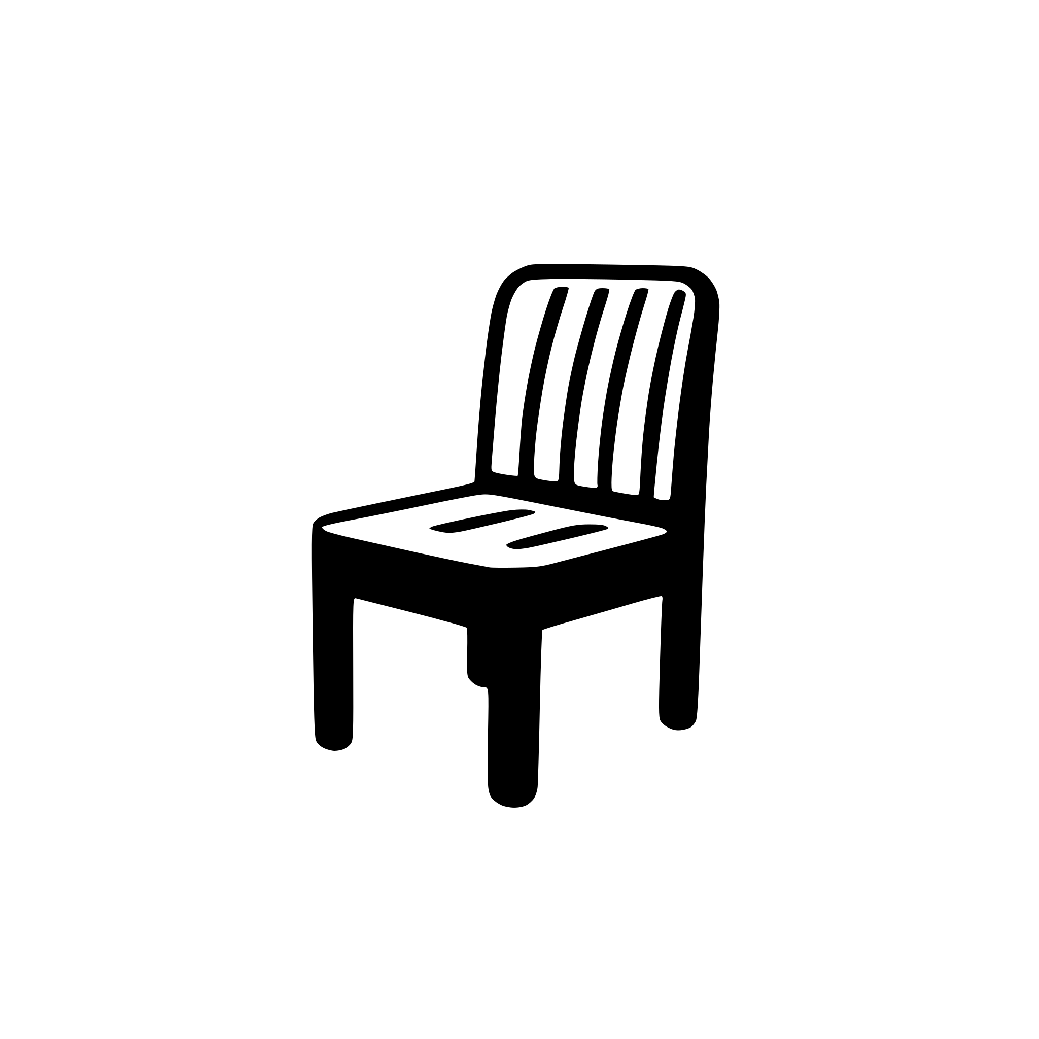 AI-generated SVG of a Create a monochrome logo depicting a chair. my company is called Isu