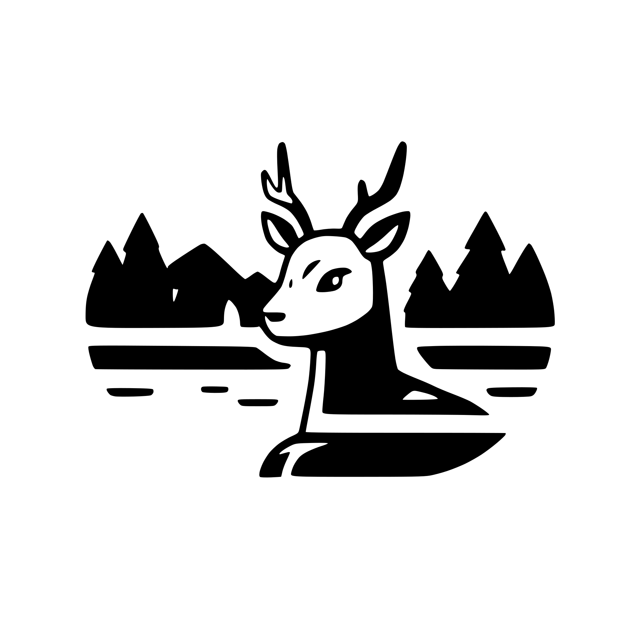 AI-generated SVG of a deer, lake