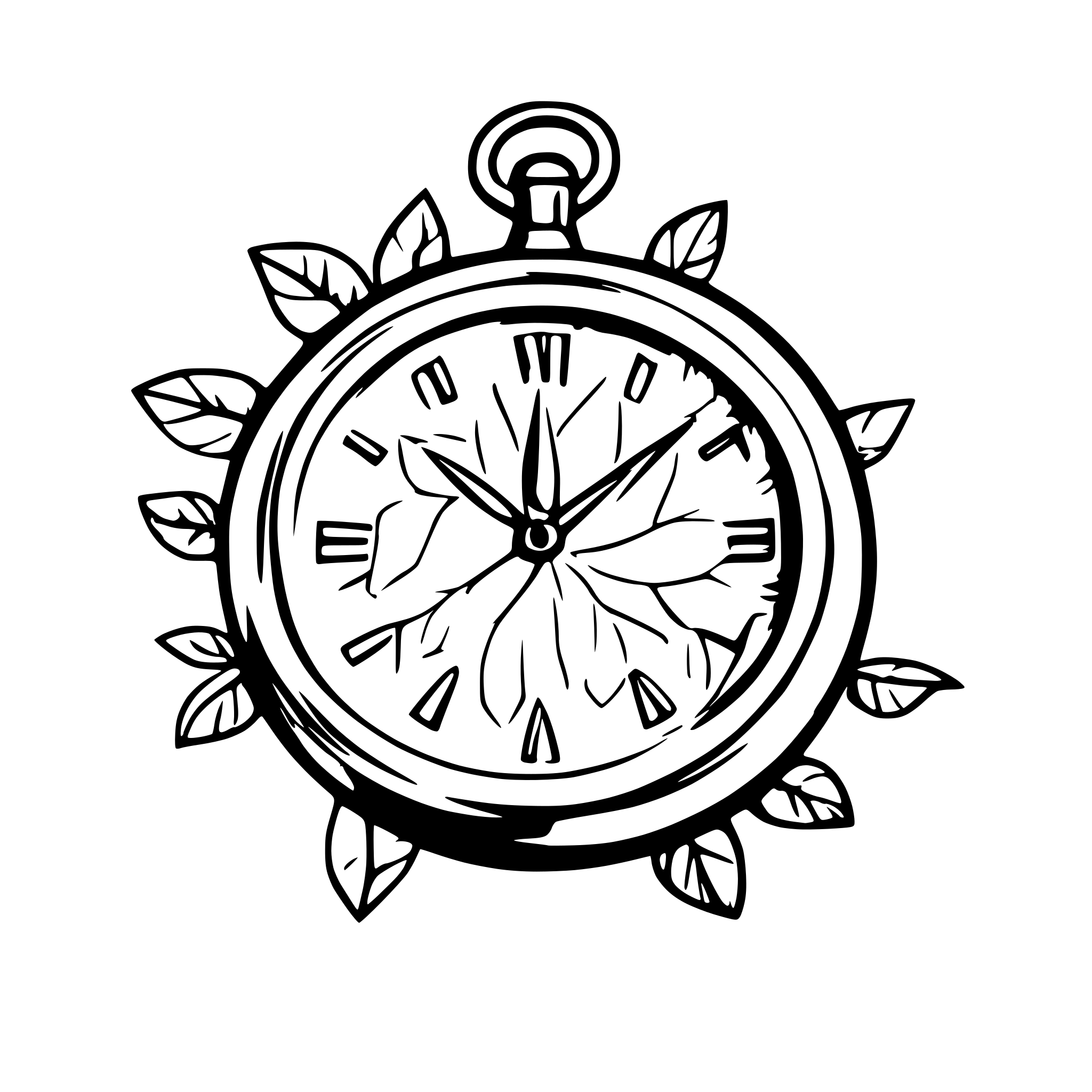 AI-generated SVG of a clock antique
