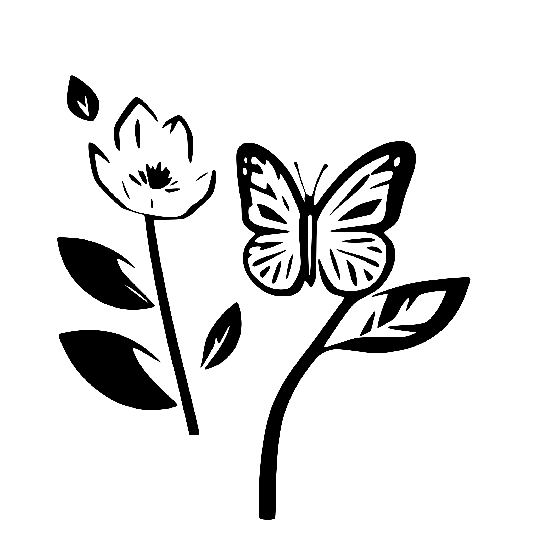 AI-generated SVG of 'butterfly resting on a flower'