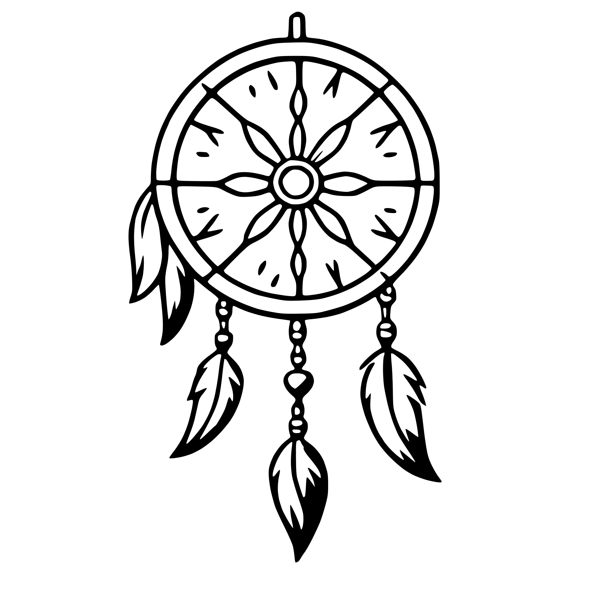AI-generated SVG of a dreamcatcher hearts