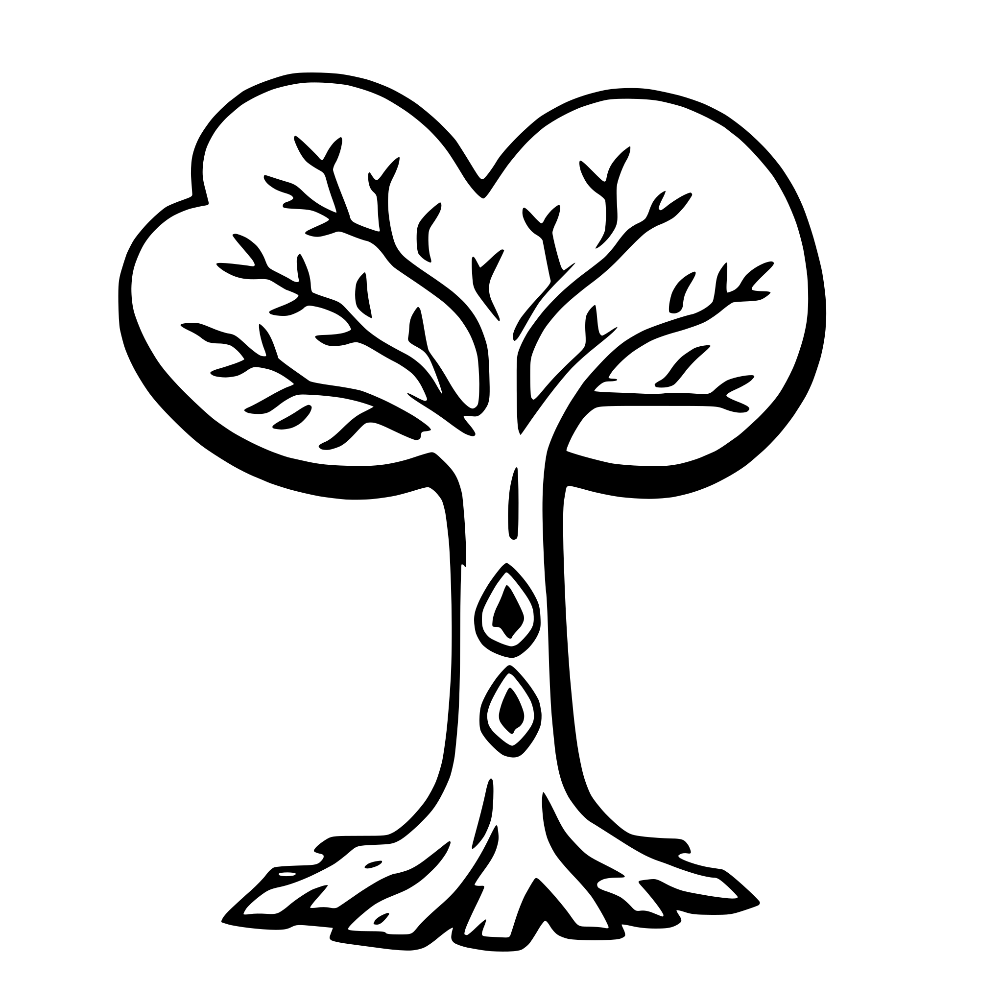 AI-generated SVG of a heart tree carving
