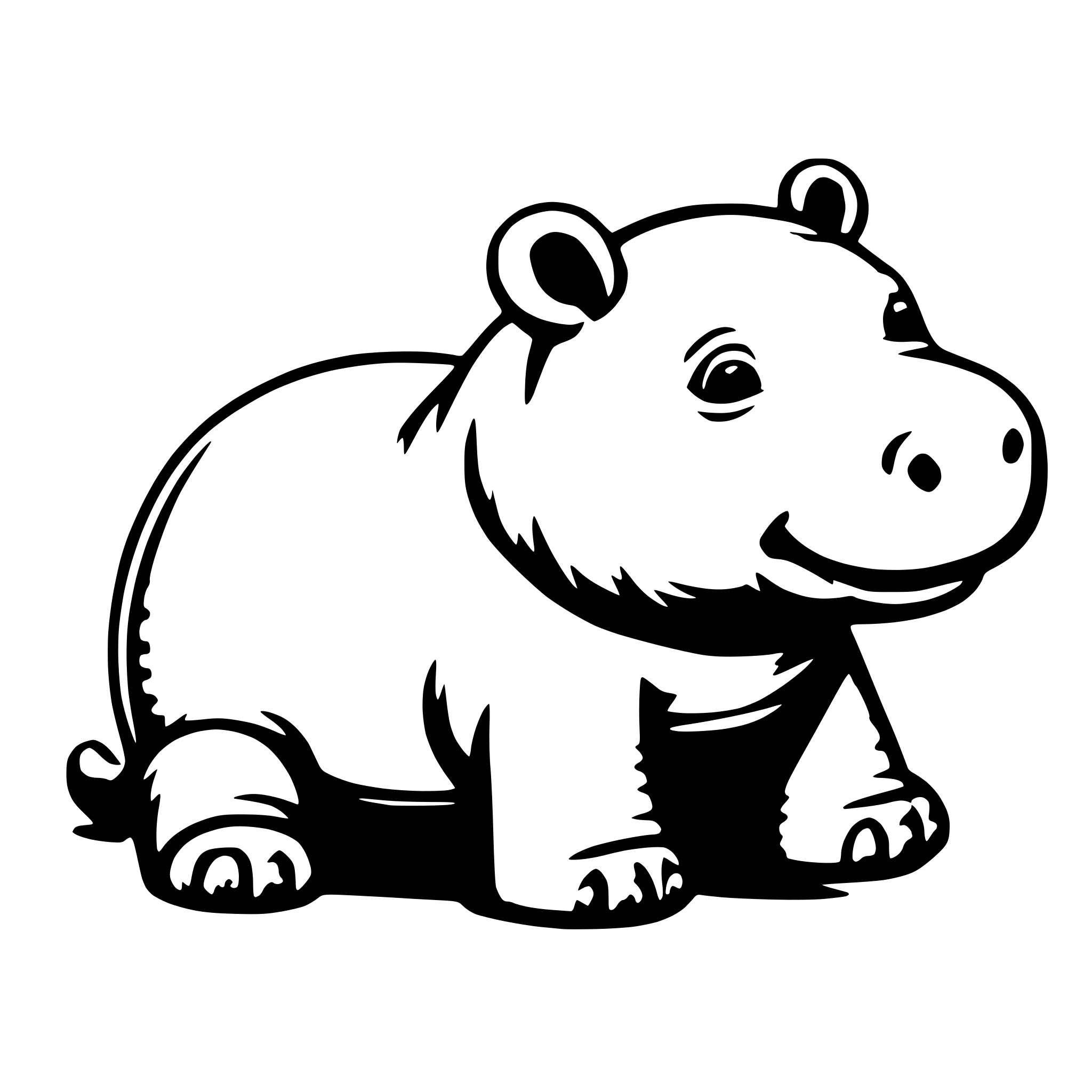 AI-generated SVG of a a fluffy hippo hugging a teddy bear