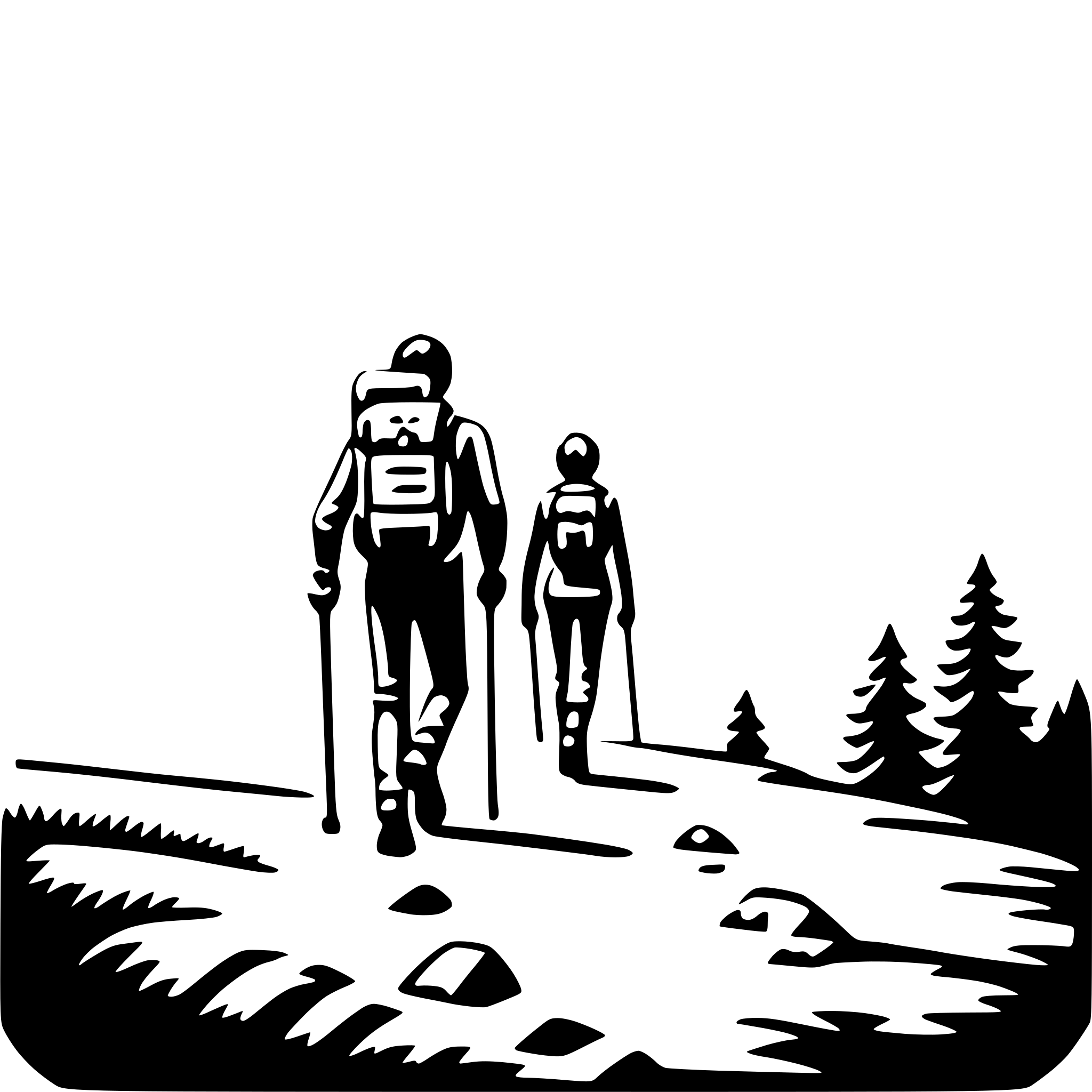 AI-generated SVG of a high-altitude hiking