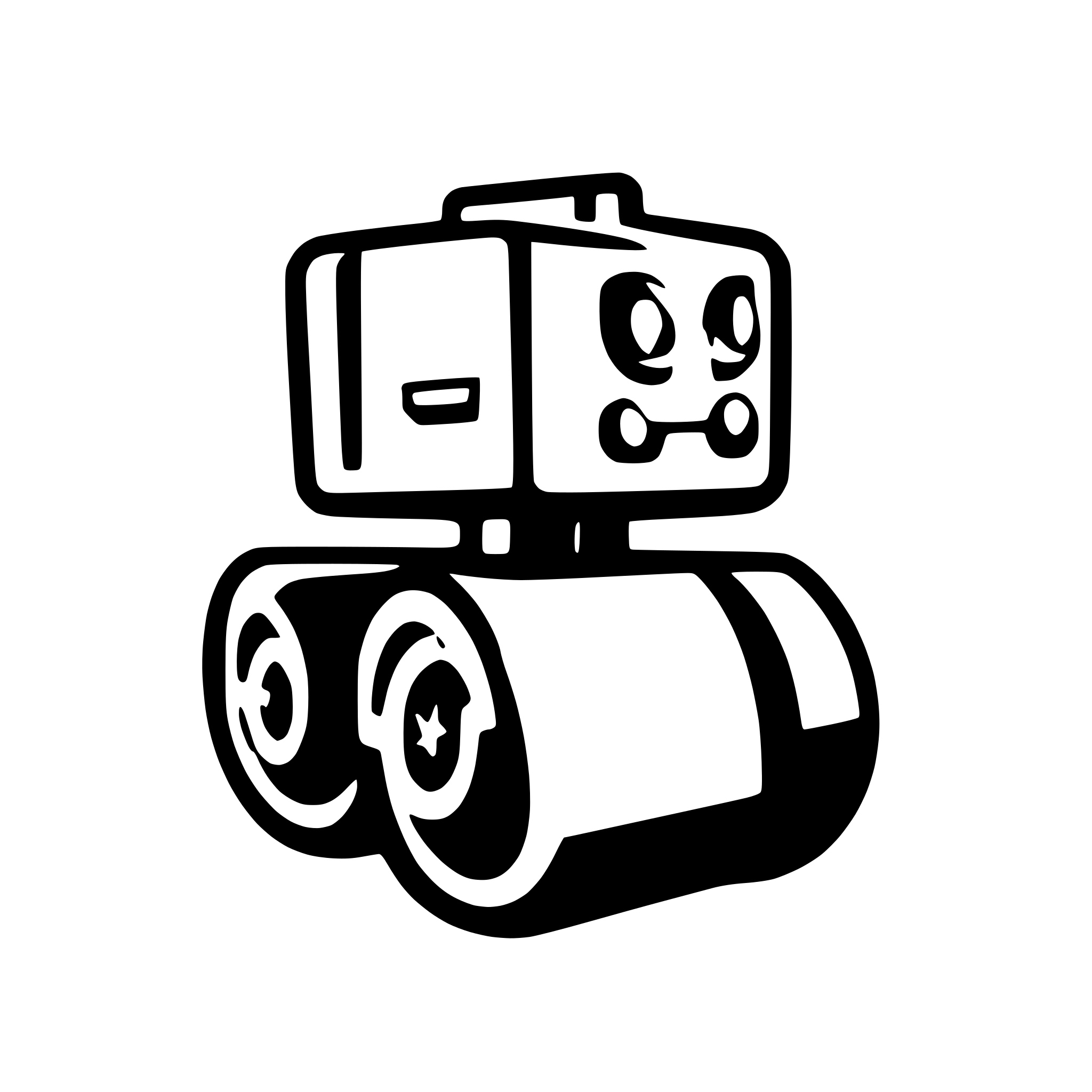 AI-generated SVG of a A logo for a robotics team.  Should be a rover with 4 wheels and an arm. Should have a blocky simplistic design.