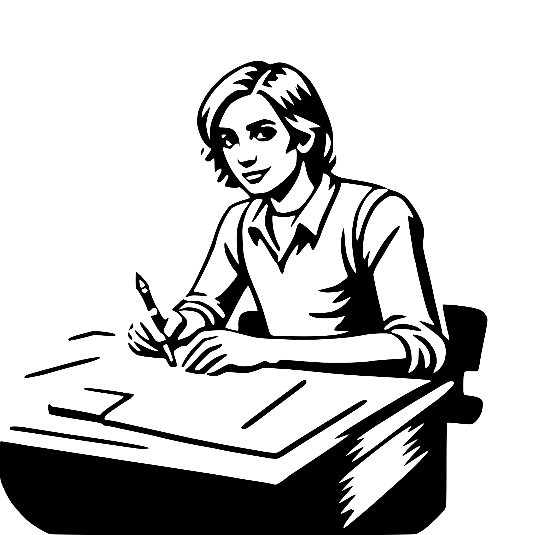 AI-generated SVG of a writer