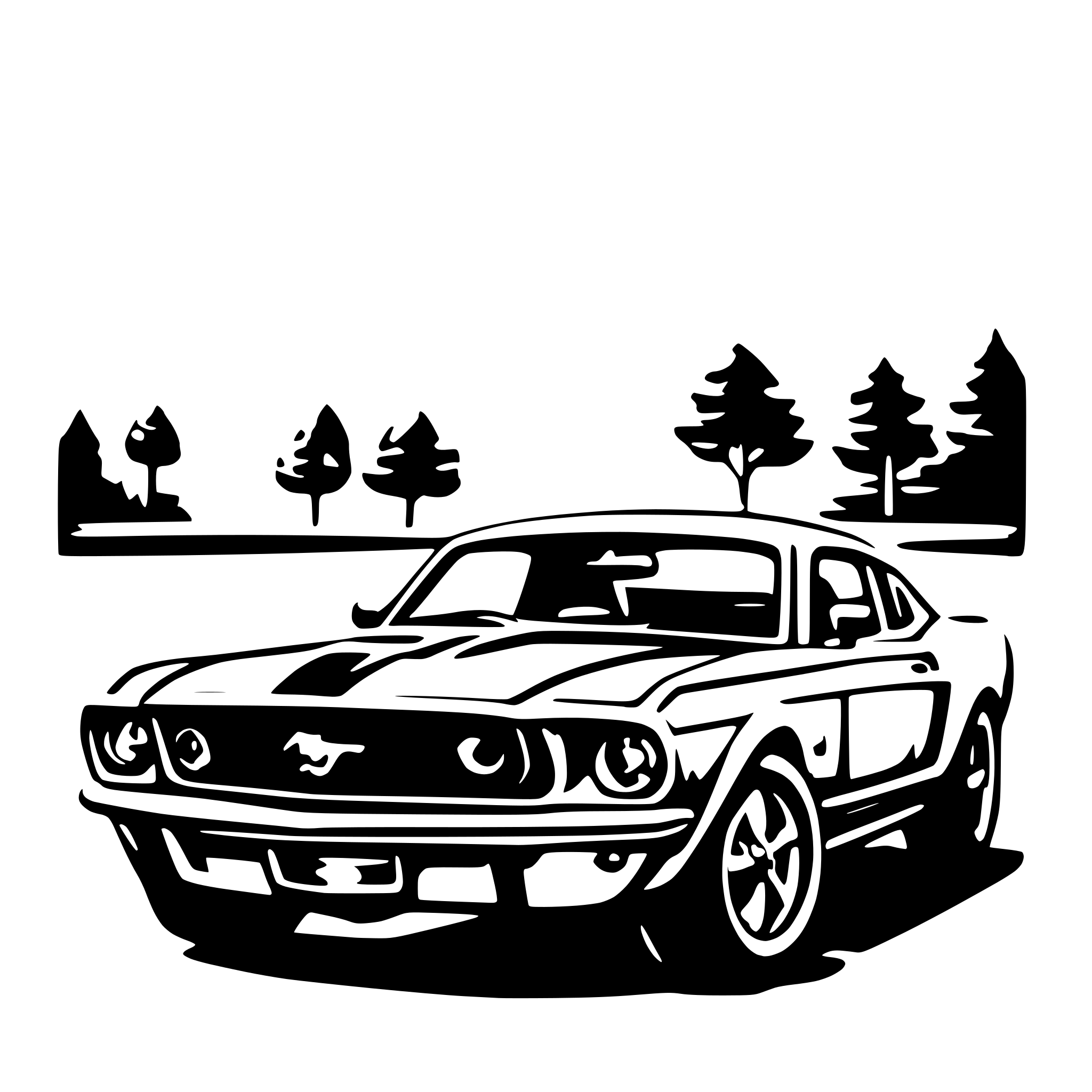 AI-generated SVG of a Ford mustang