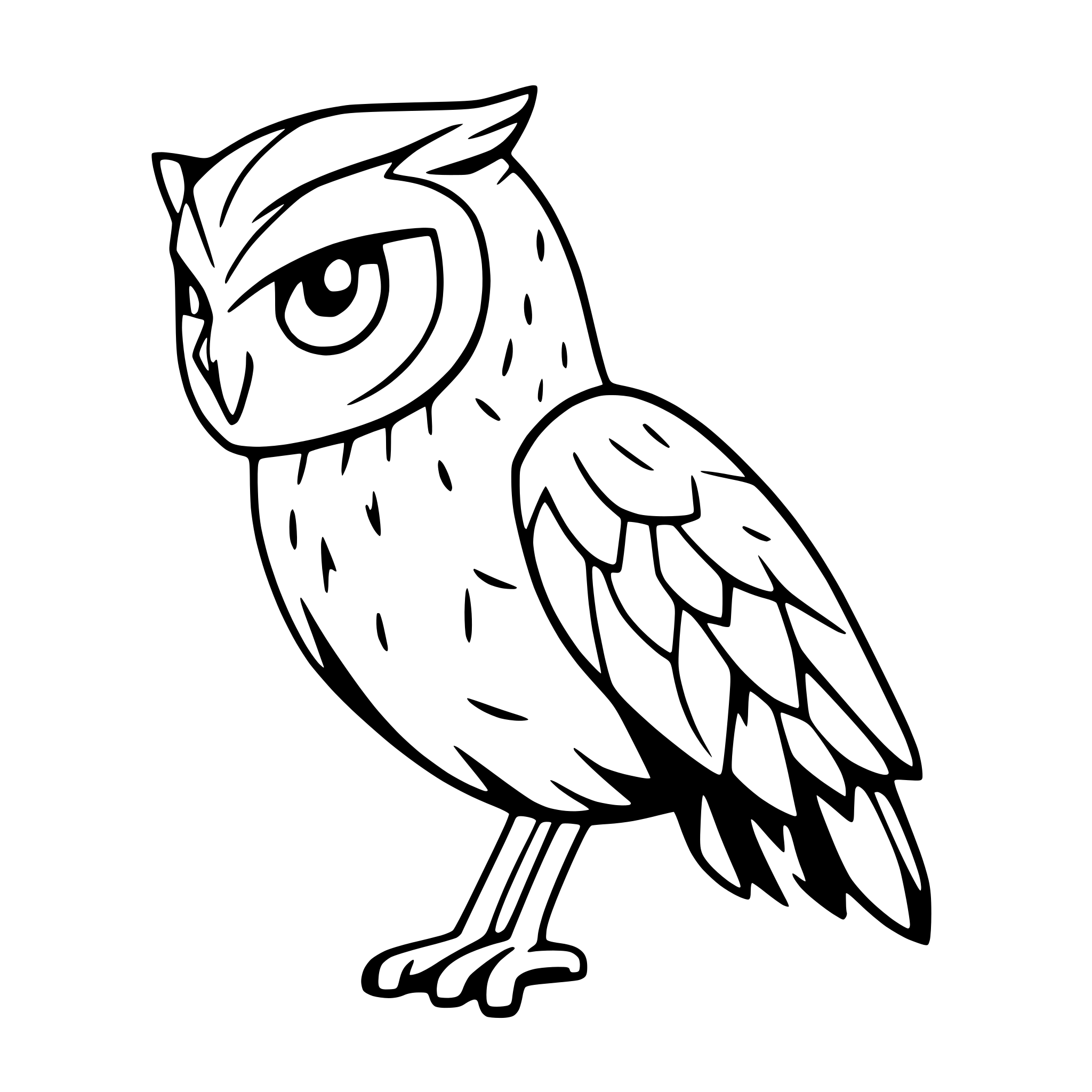 AI-generated SVG of 'detailed owl with open wings'