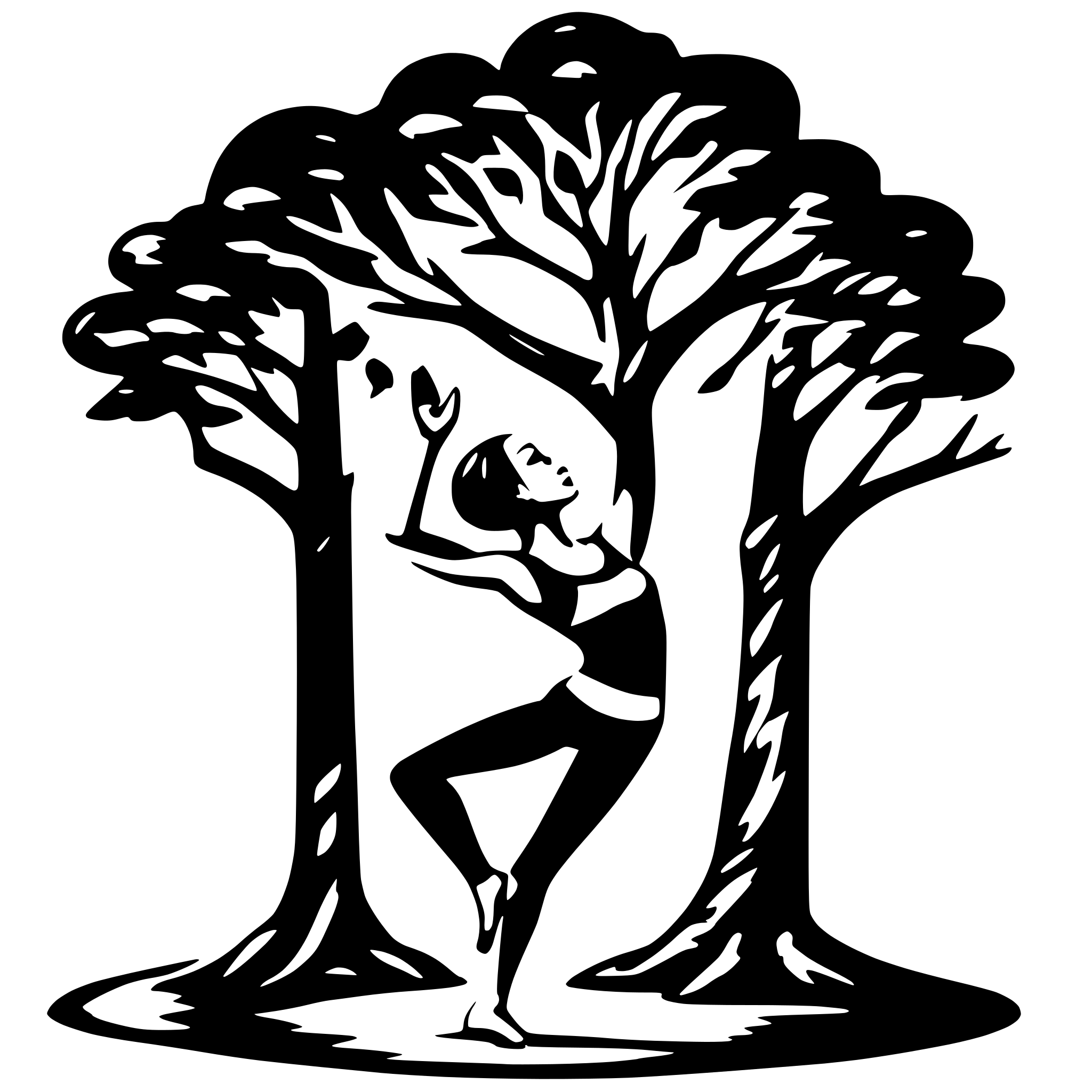AI-generated SVG of a yoga tree pose