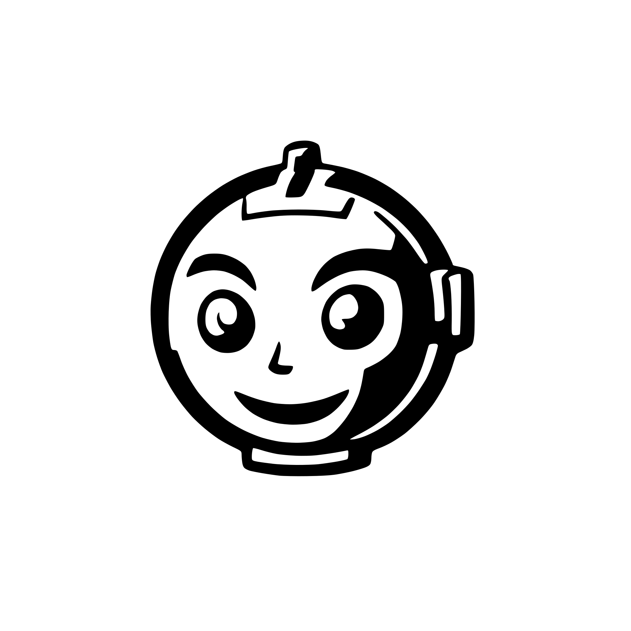 AI-generated SVG of a half robot hal emoji logo for ai app
