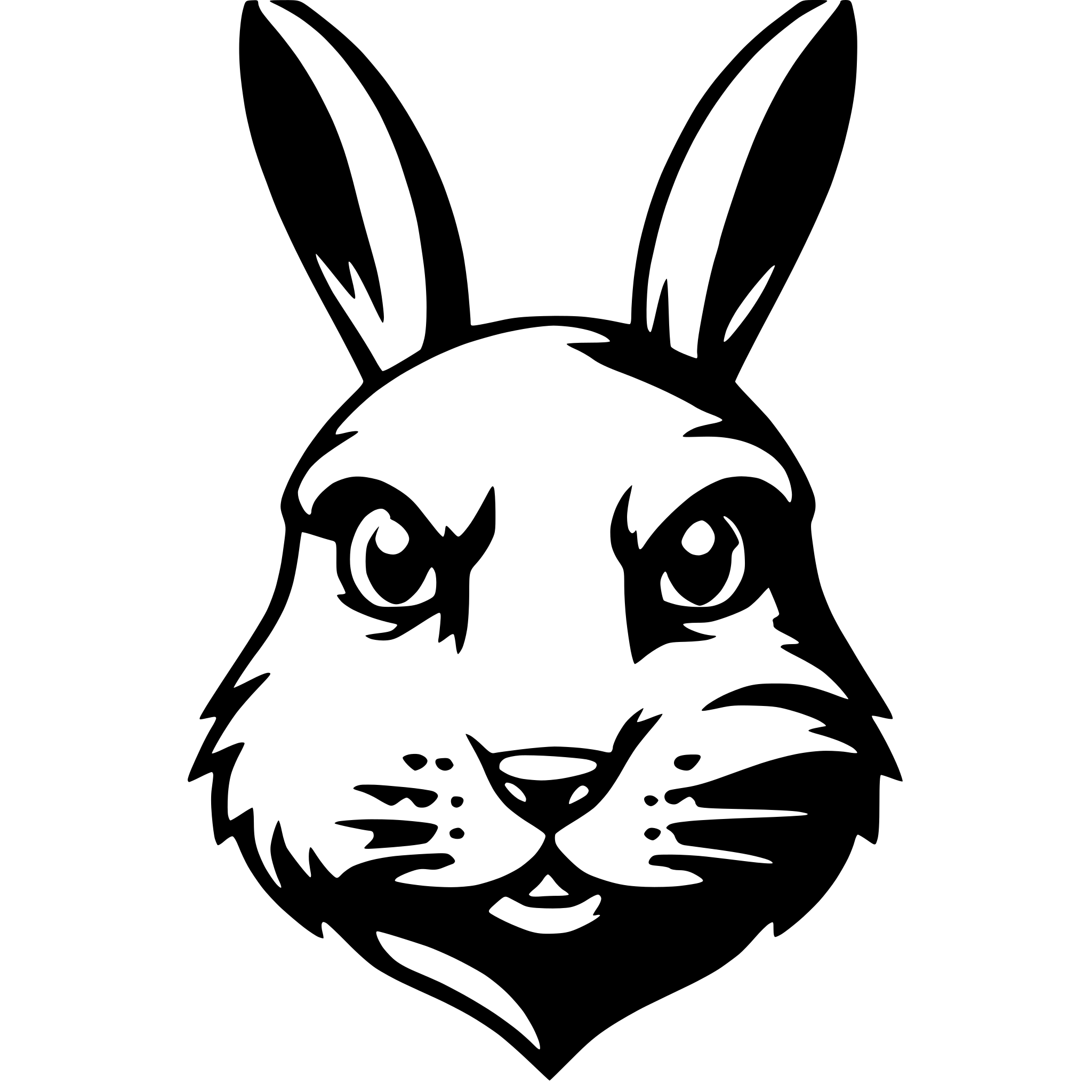 AI-generated SVG of 'angry rabbit head'