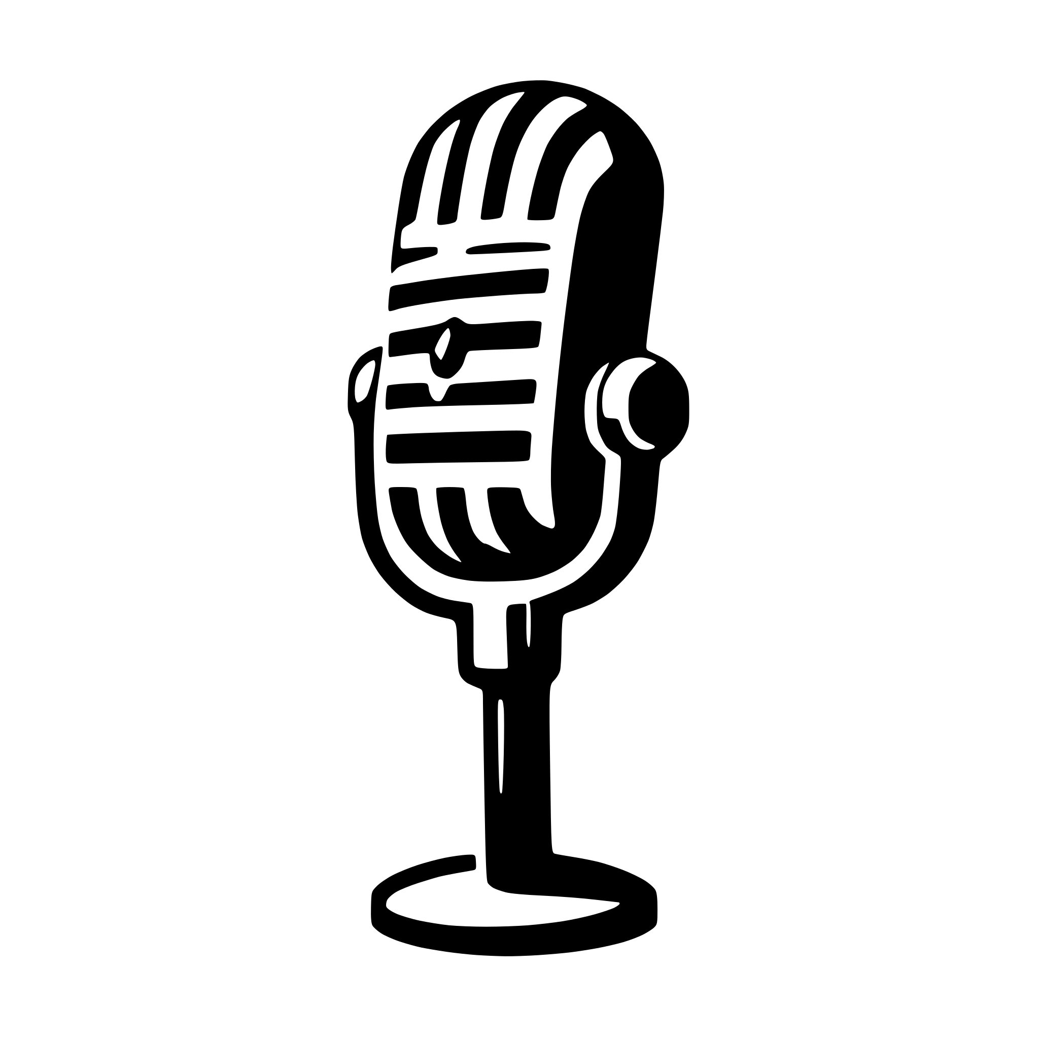 AI-generated SVG of a black and white microphone icon