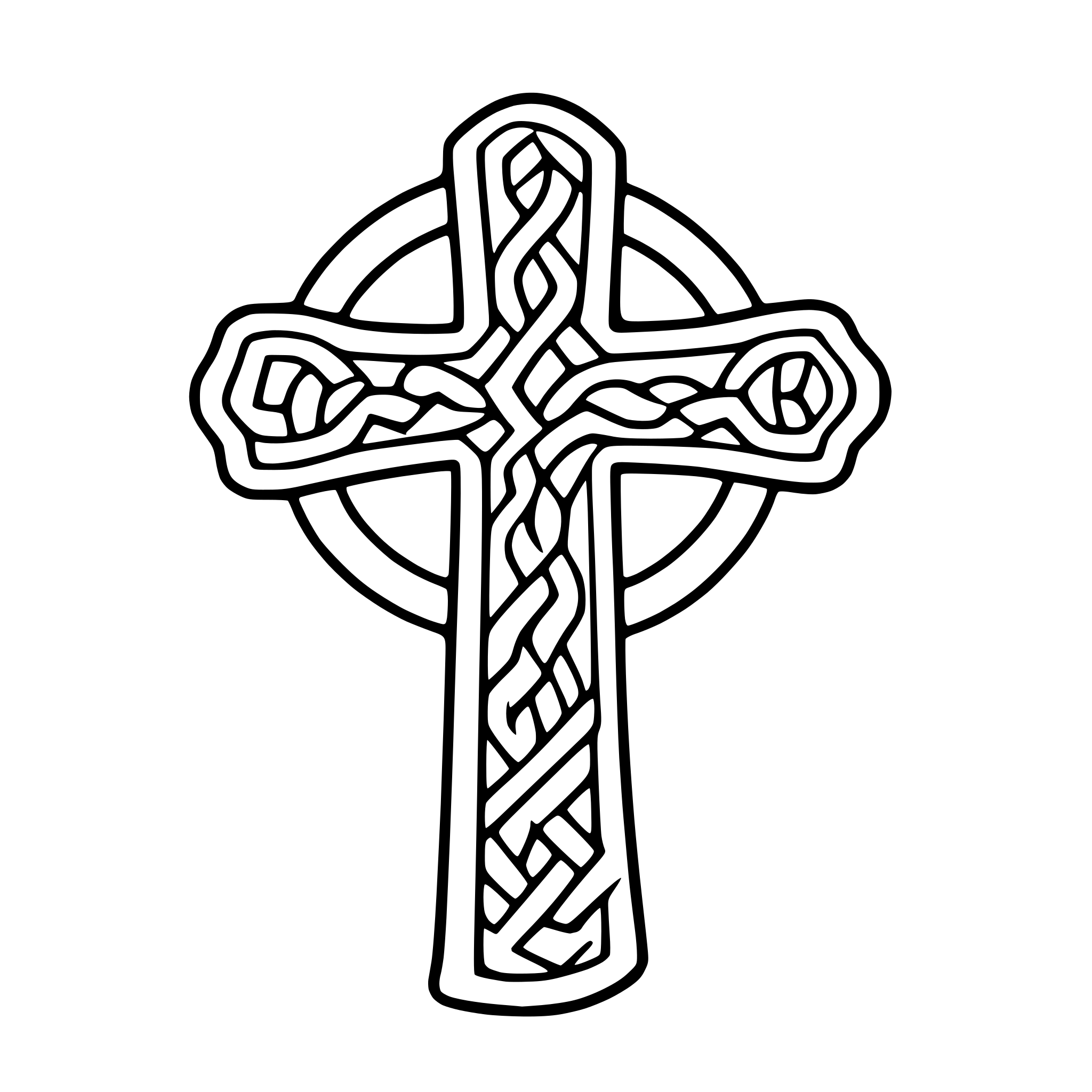 AI-generated SVG of 'celtic cross with knotwork'