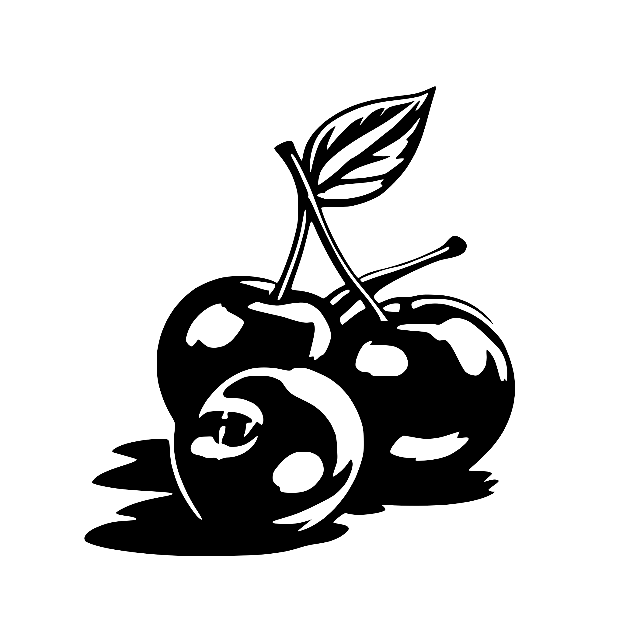 AI-generated SVG of a Casino cherries black and white
