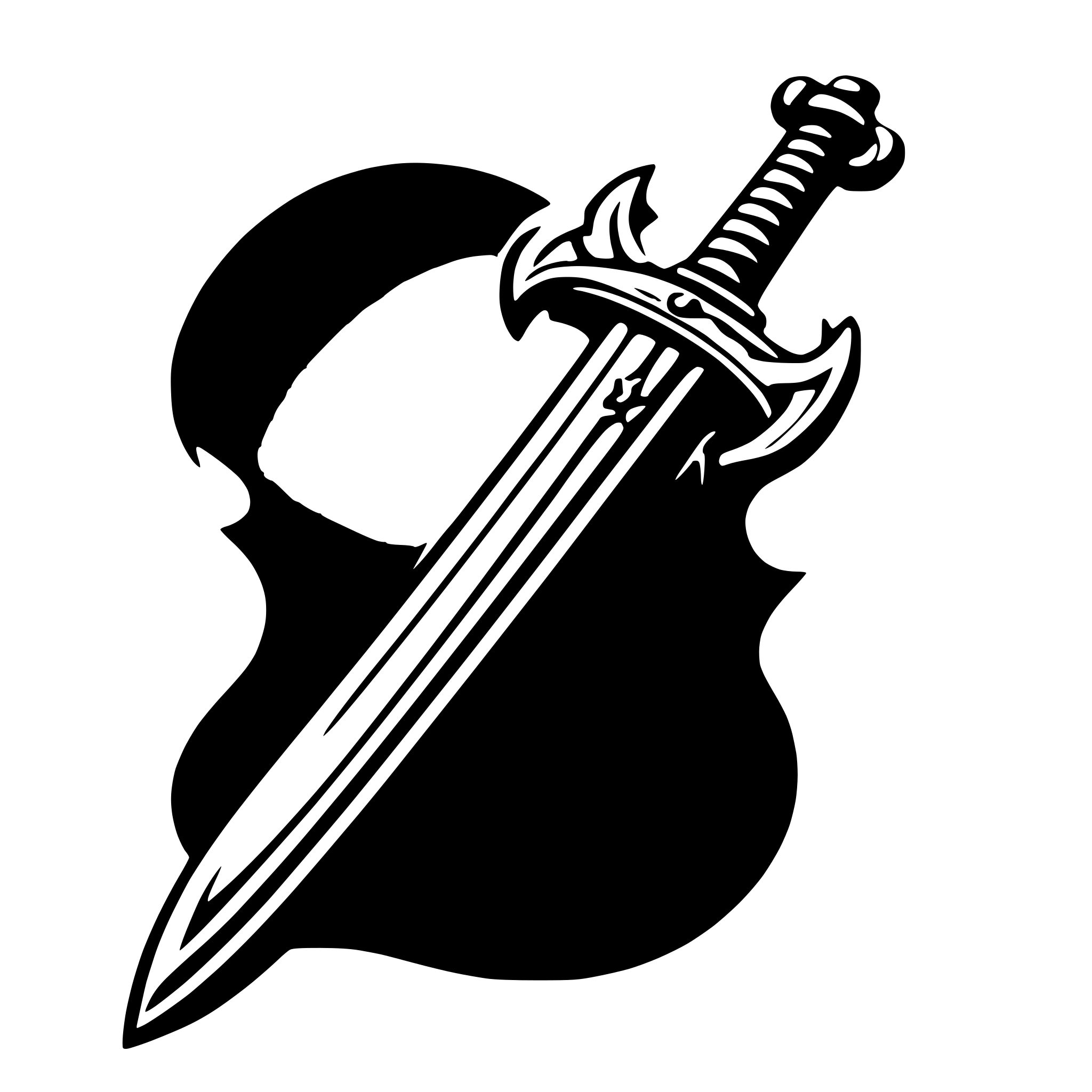 AI-generated SVG of a simple pirate sword